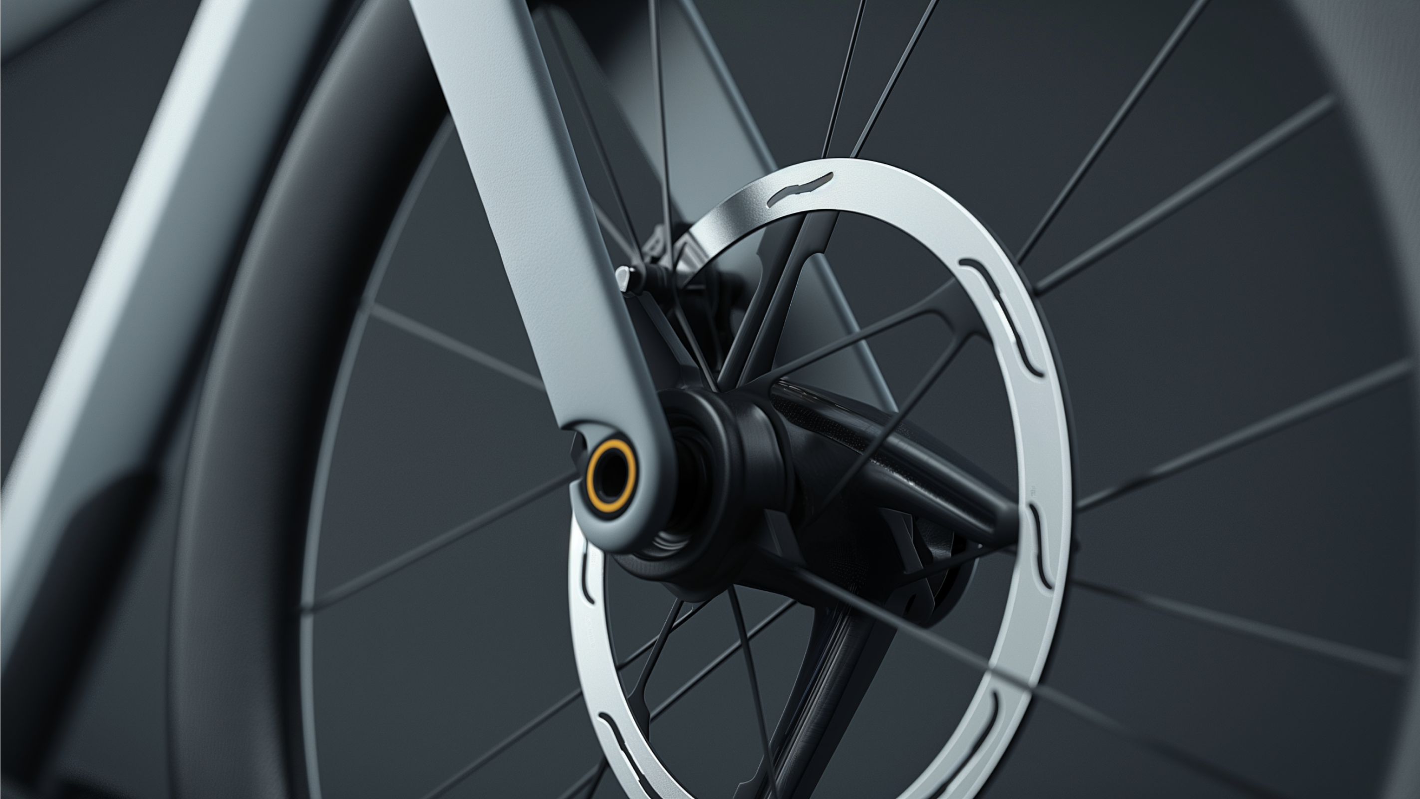 a close up of a bicycle wheel with a disc brake
