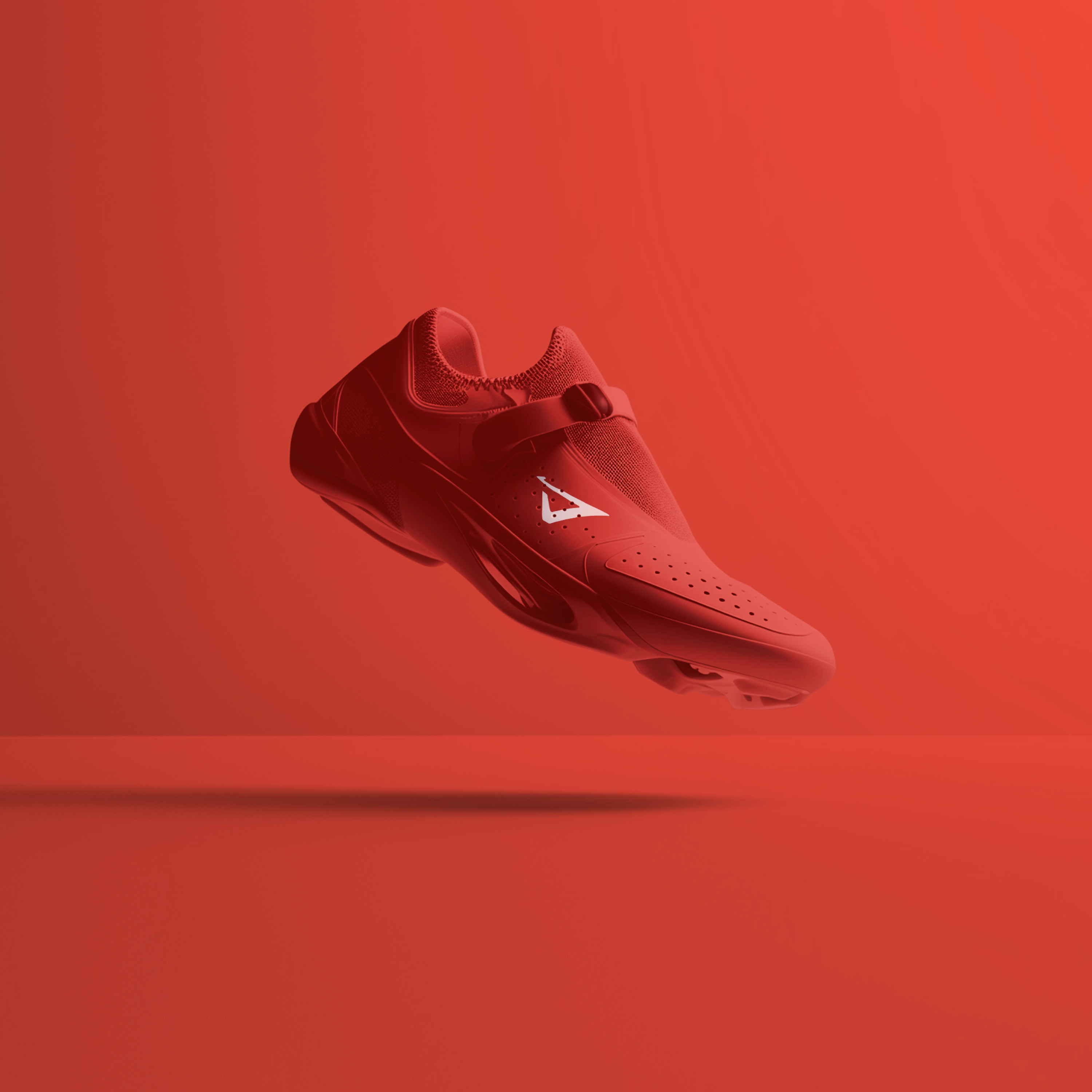 a red shoe with the letter a on it
