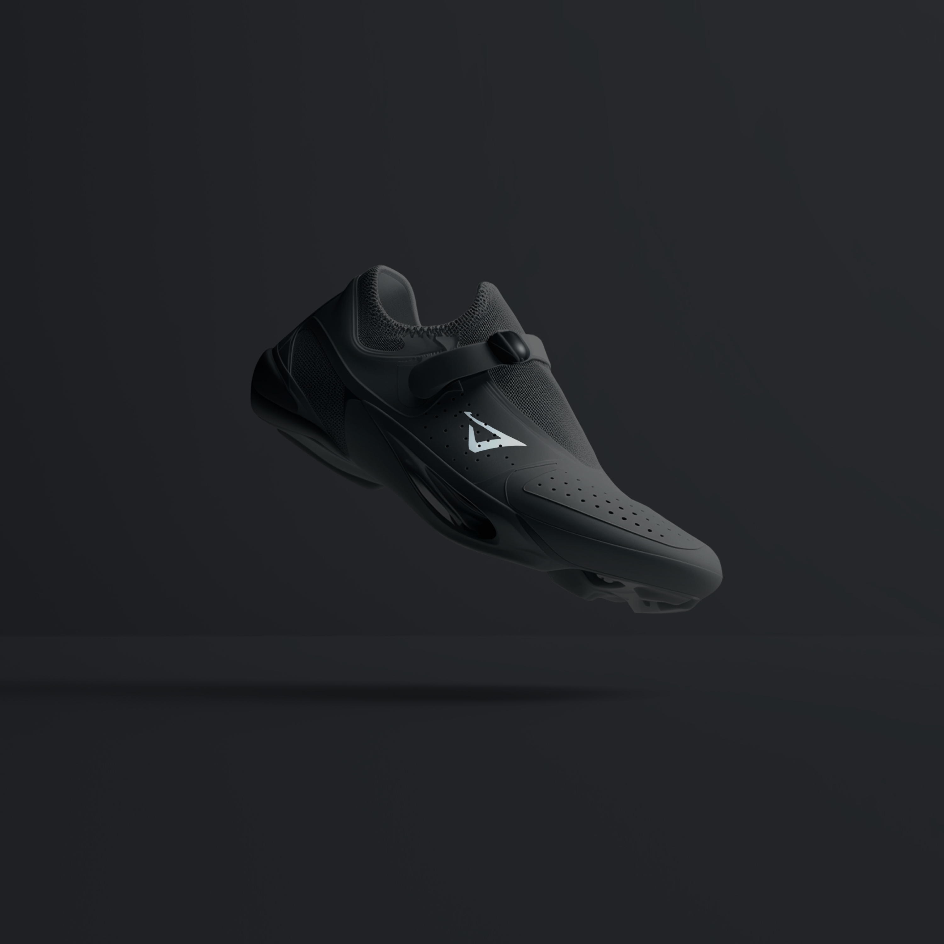 a black shoe with the letter a on it