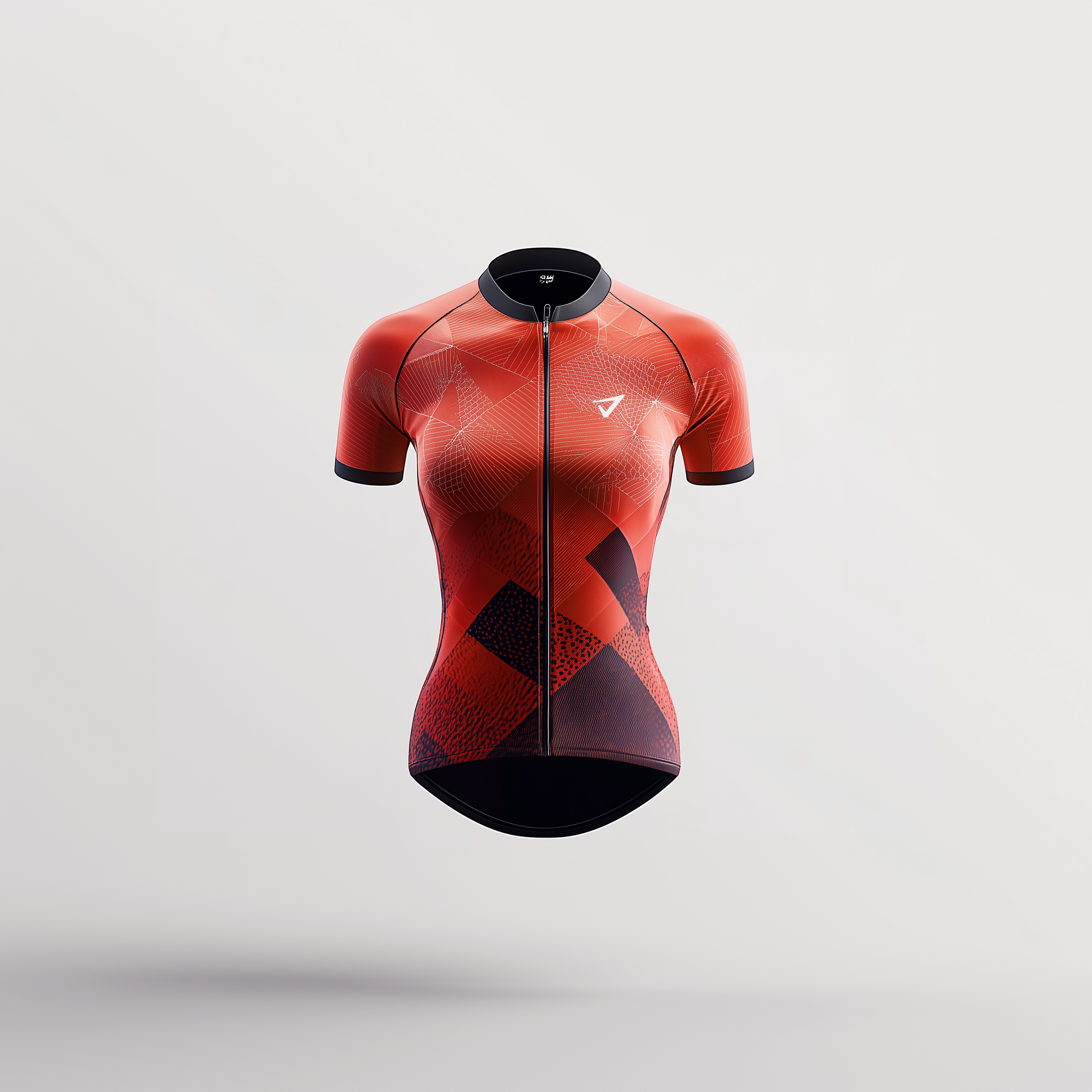 a red and black shirt with the letter v on the front