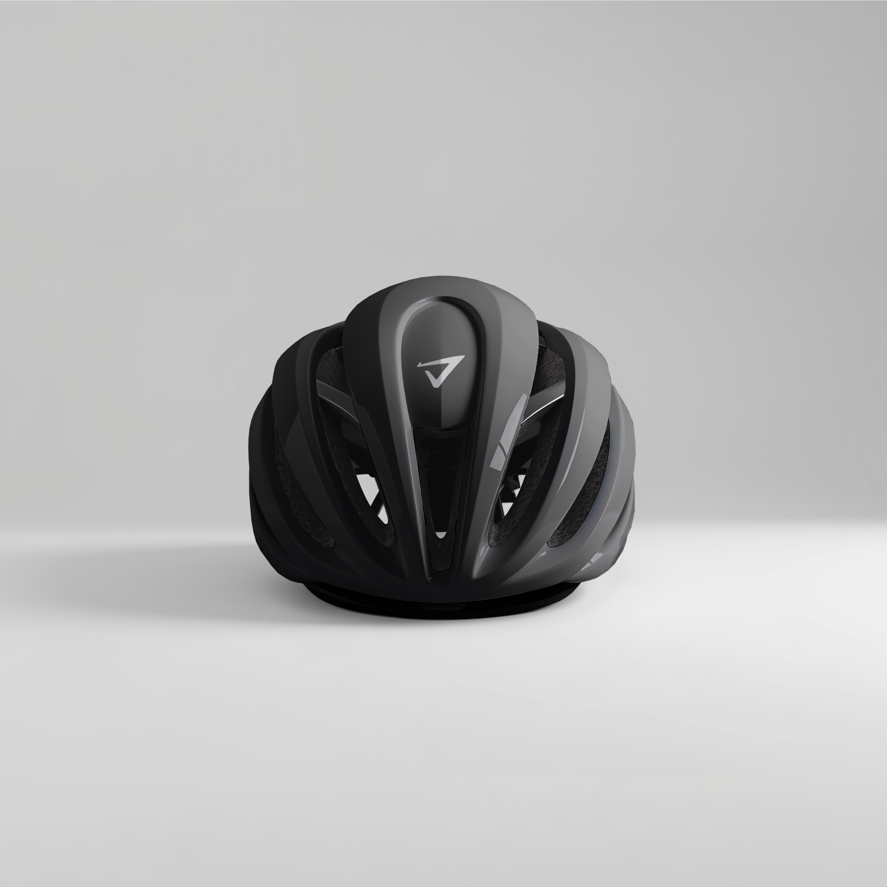 a black helmet with the letter v on it