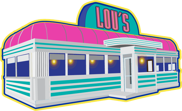 Lou's retro diner illustration