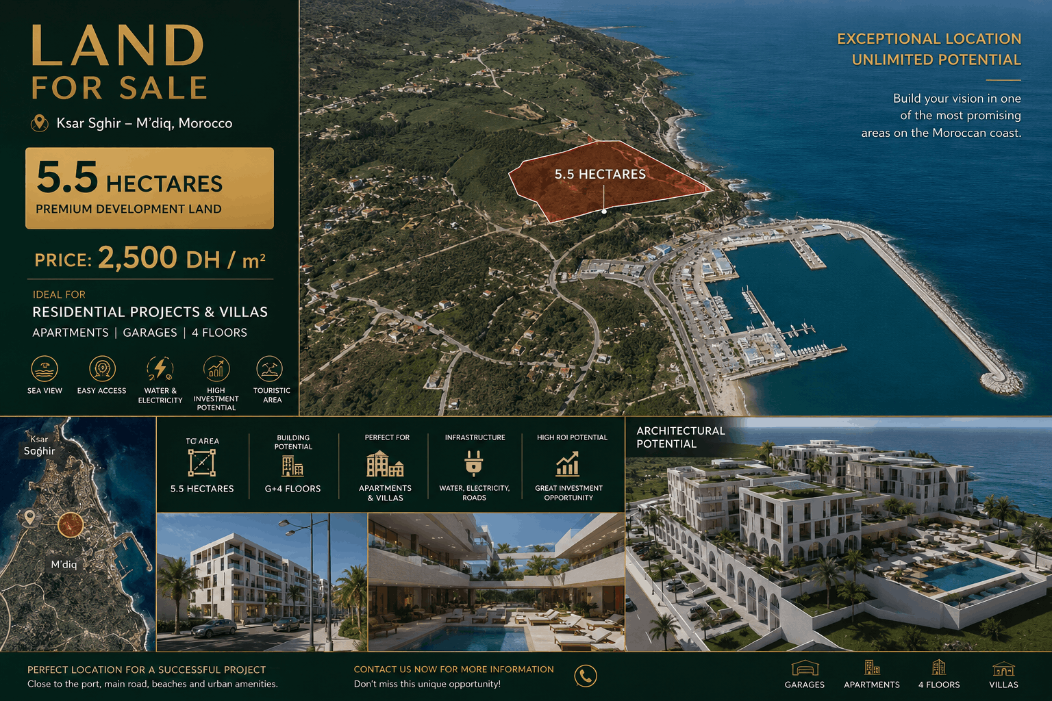 5.5 Hectare Sea View Development Land in Ksar Esghir photo 2