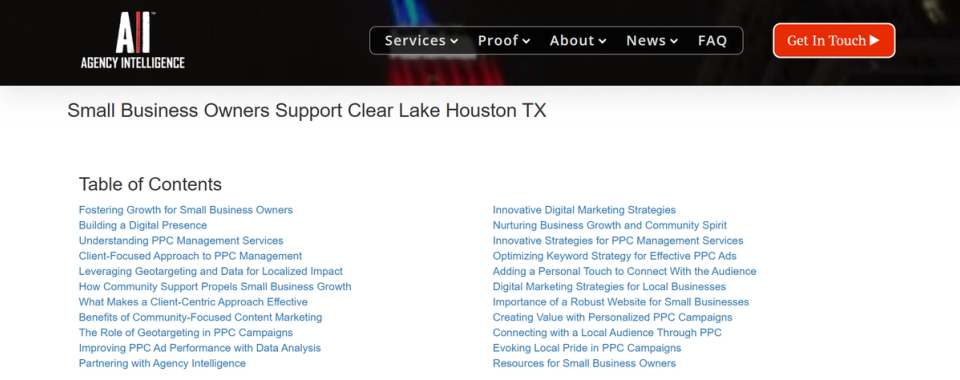 Agency Intelligence (Clear Lake Coverage) Hero Image