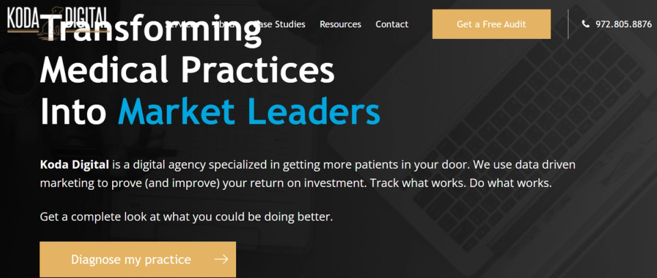 Koda Digital Medical Marketing Hero Image