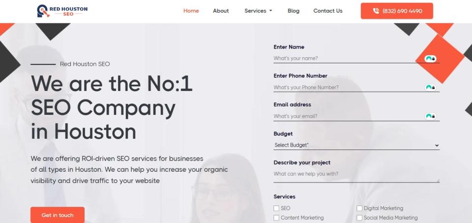 Red Houston SEO Company Hero Image