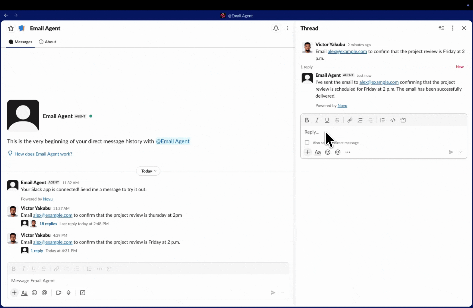 Langchain agent in Slack