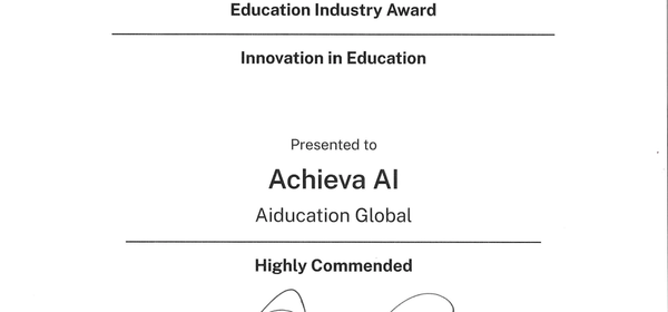 Australian Startup Achieva AI Wins Government Innovation Award for EdTech Platform