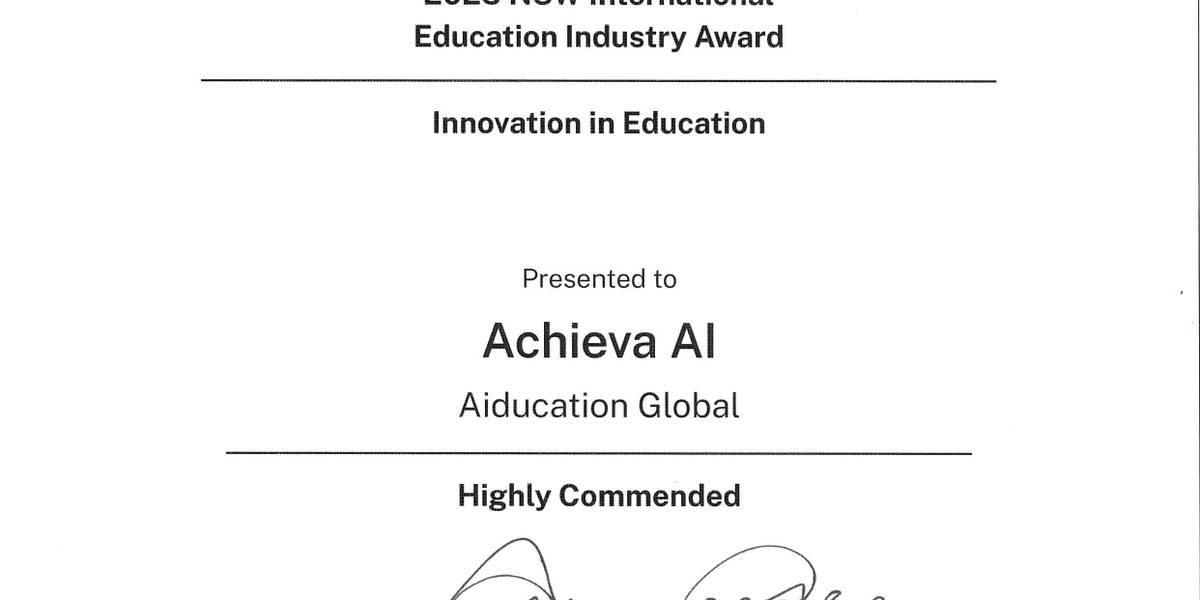 Australian Startup Achieva AI Wins Government Innovation Award for EdTech Platform