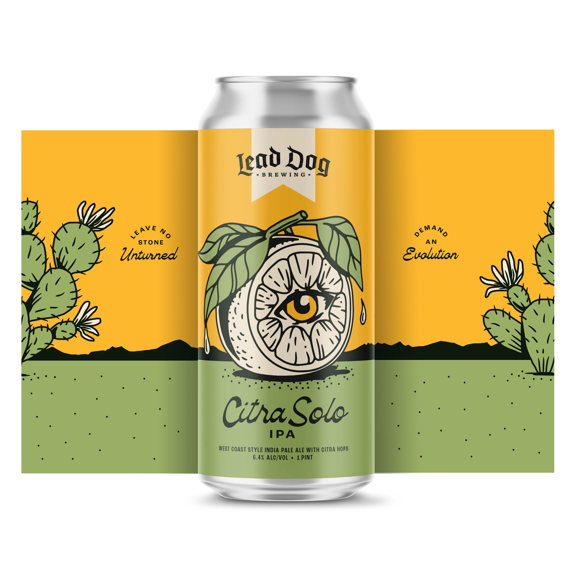 Beer Can Design for Citra Solo IPA - Lead Dog Brewing