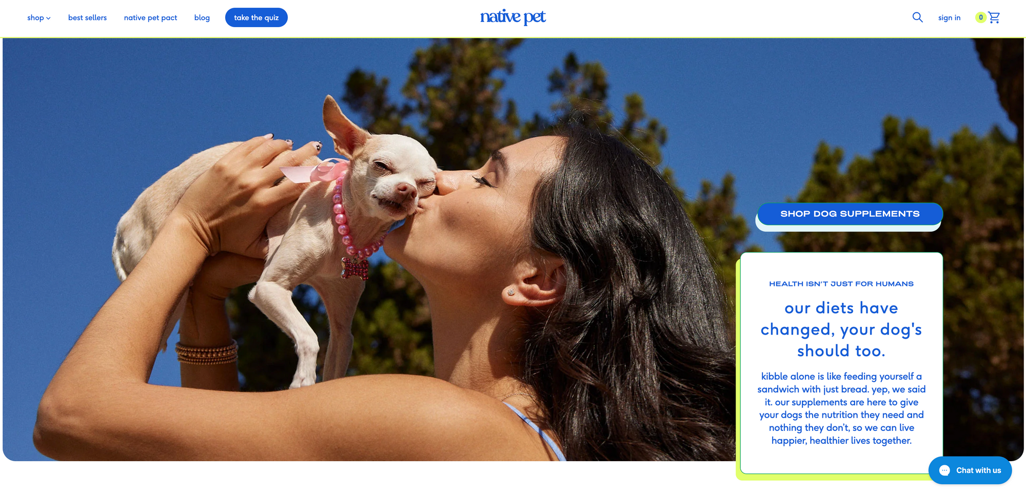 Native Pet website screenshot