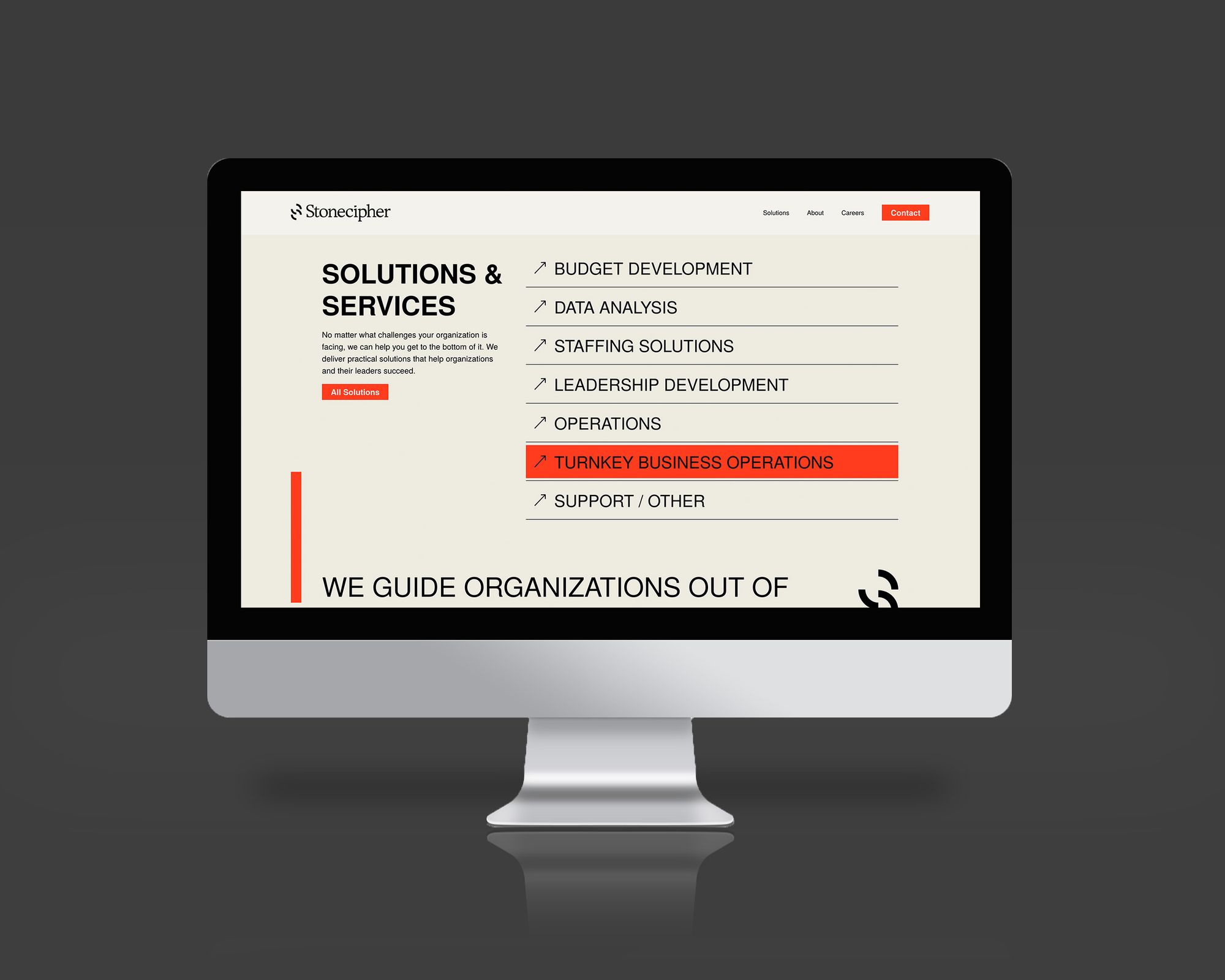 Stonecipher solutions and services web page