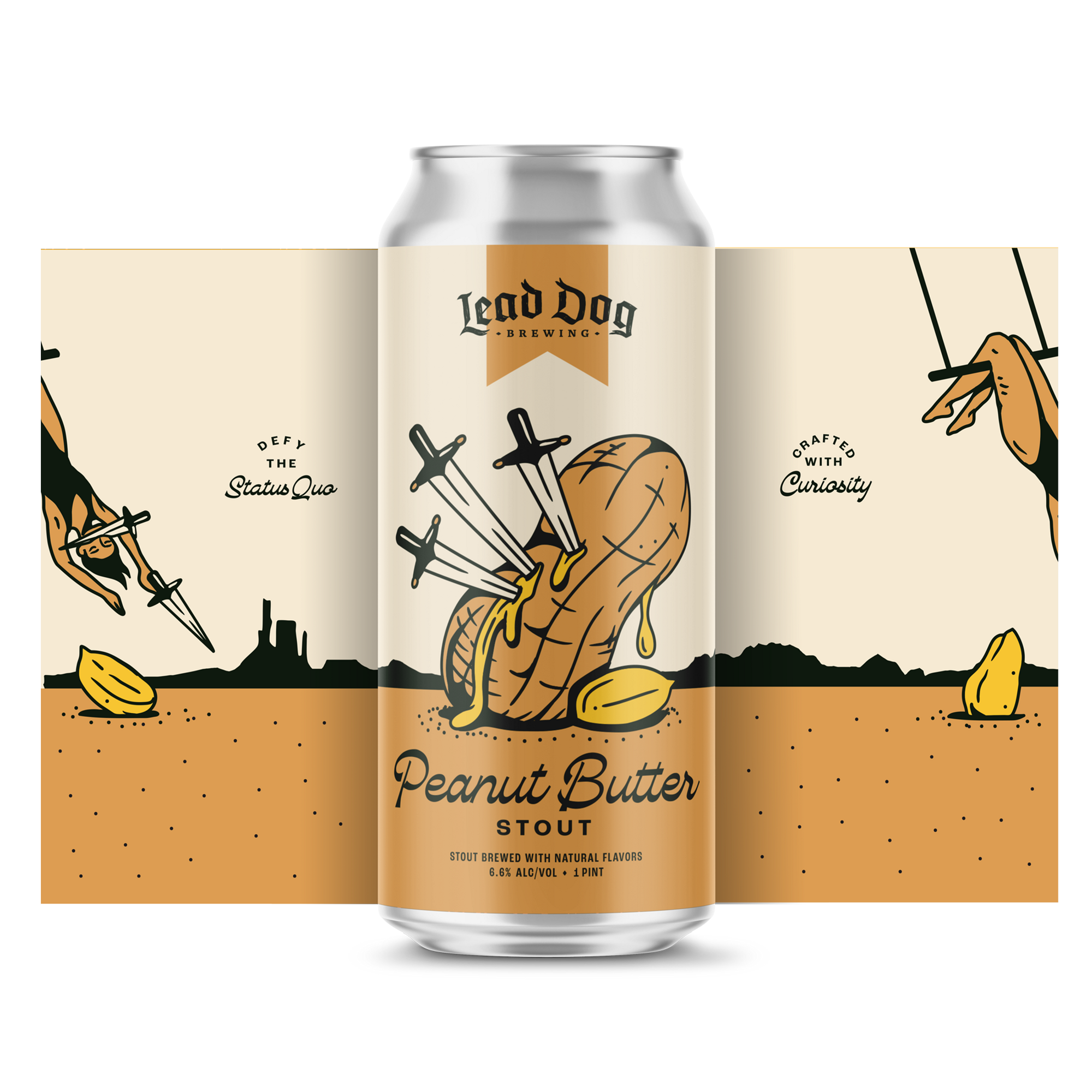 Beer Can Design for Peanut Butter Stout - Lead Dog Brewing