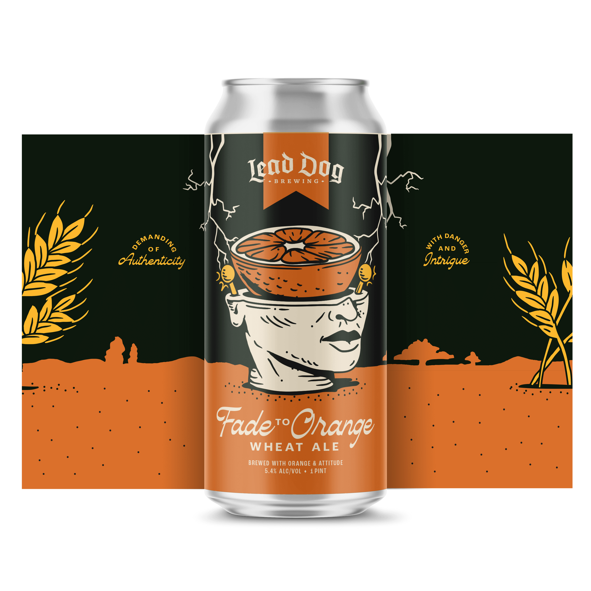 Beer Can Design for Fad to Orange - Lead Dog Brewing
