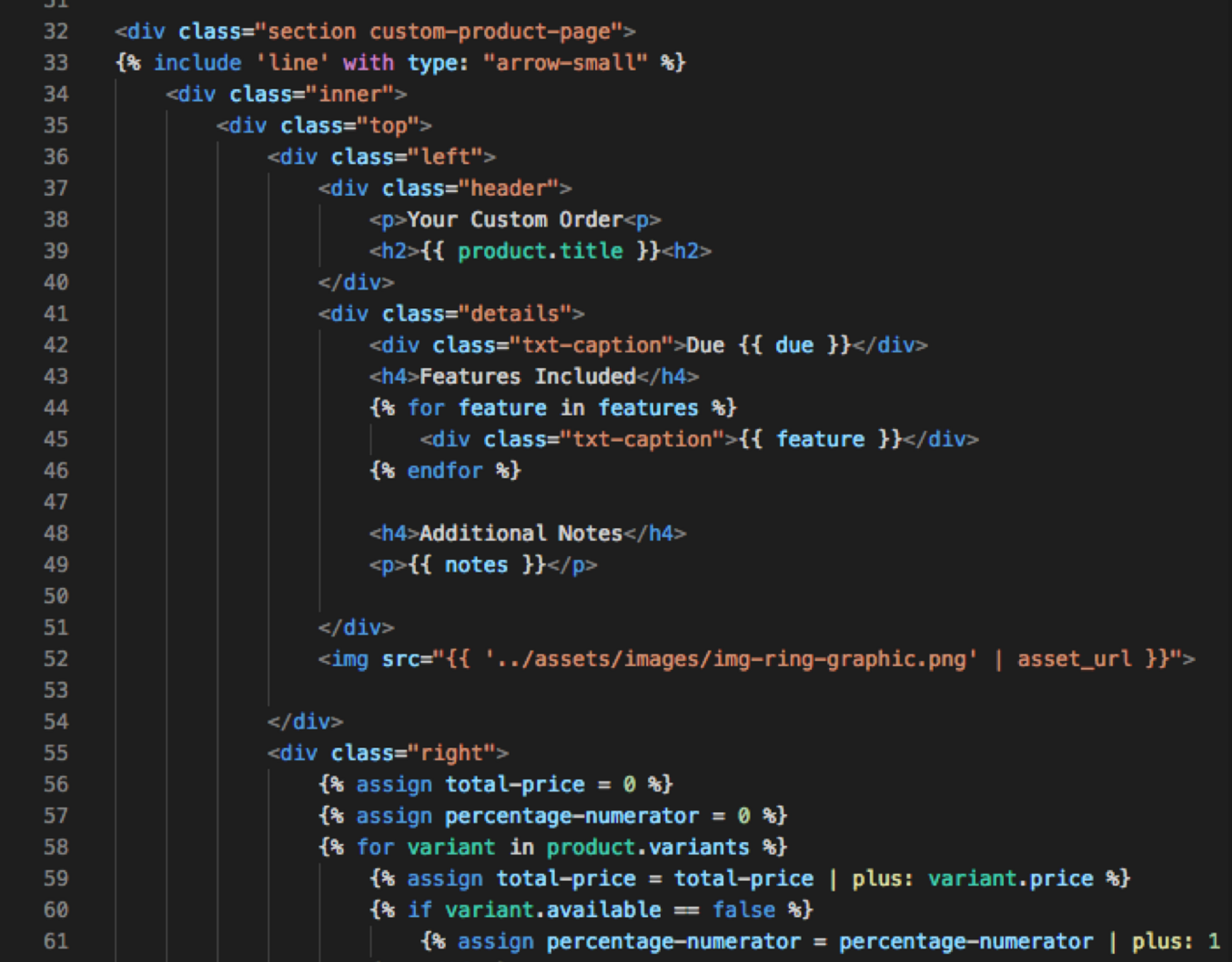 Liquid shopify programming