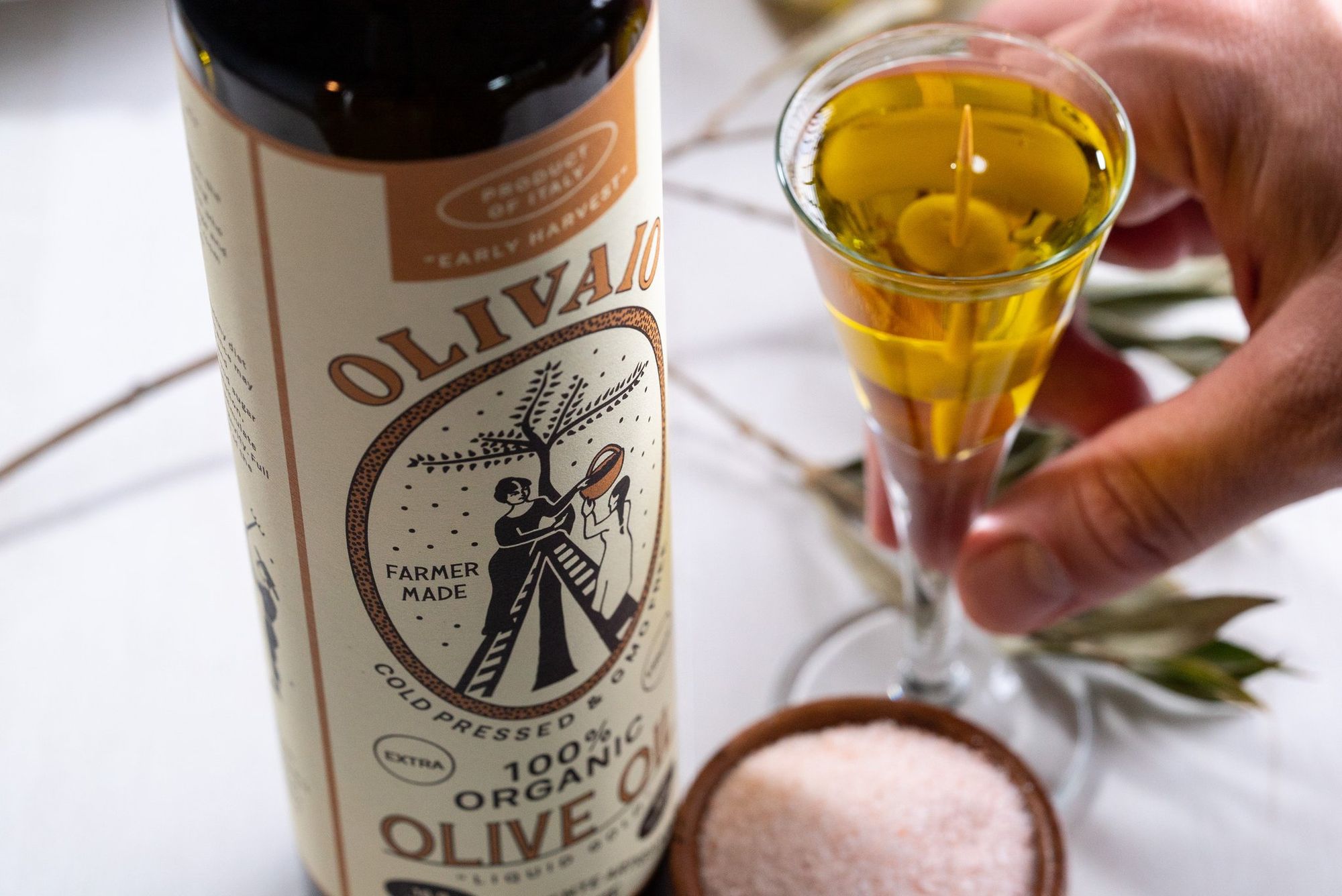 Olive Oil Packaging close up photo