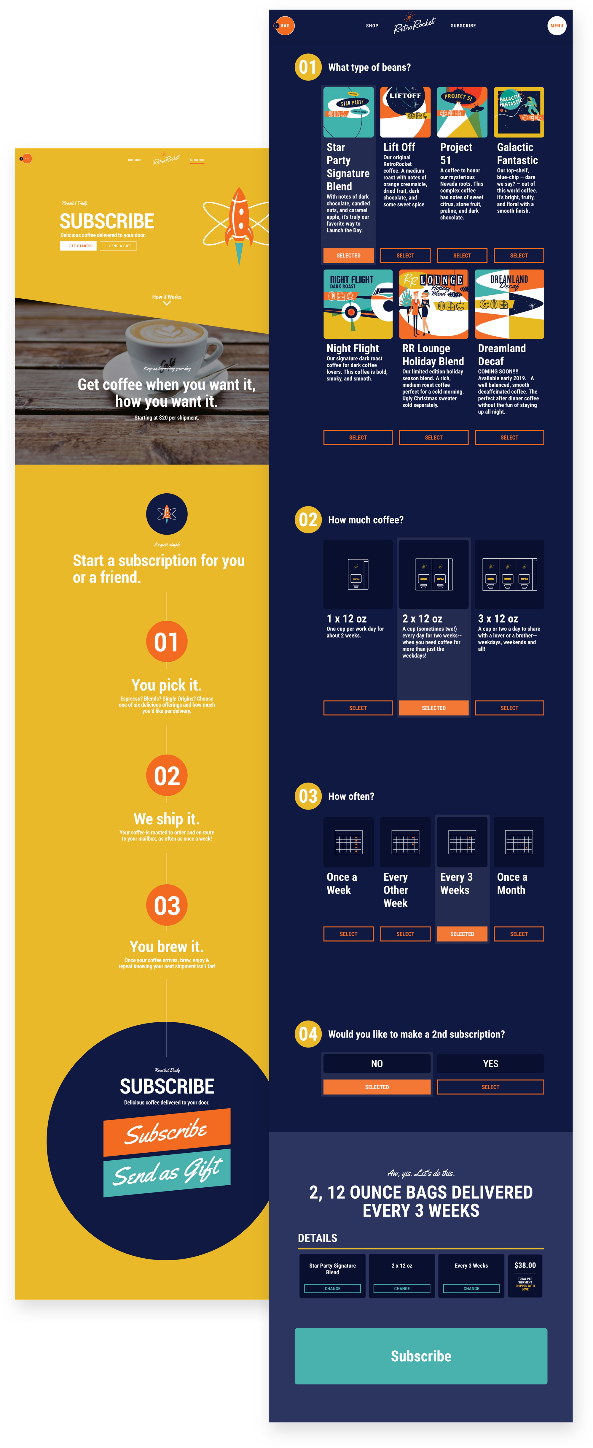 Retro Rocket website design