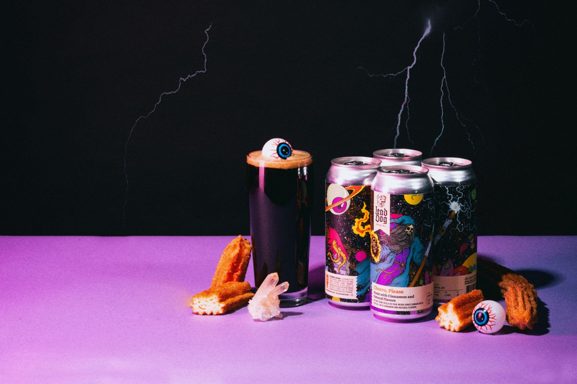 commercial photography of Lead Dog churro please by Lead Dog Brewing
