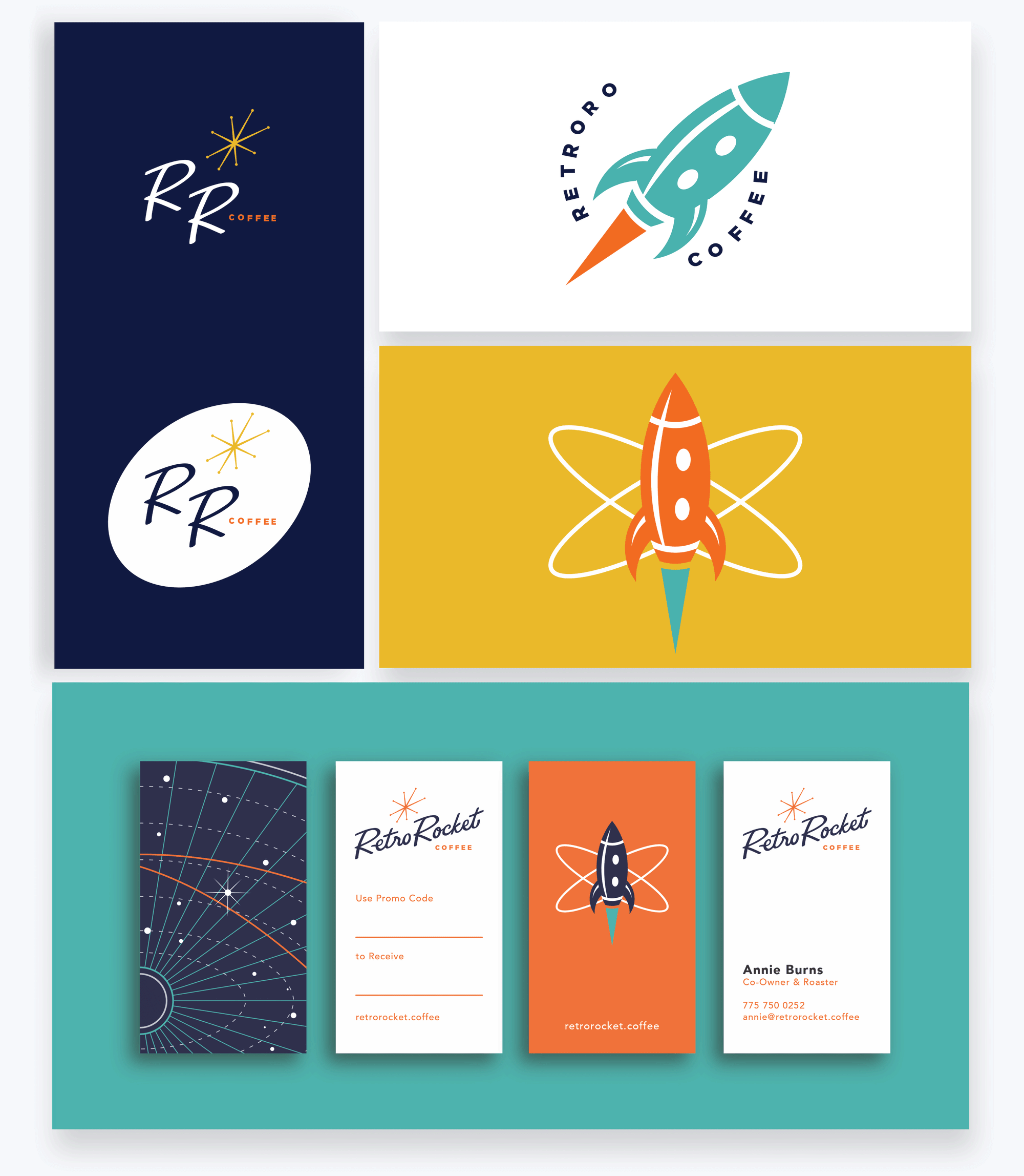 Retro Rocket business cards