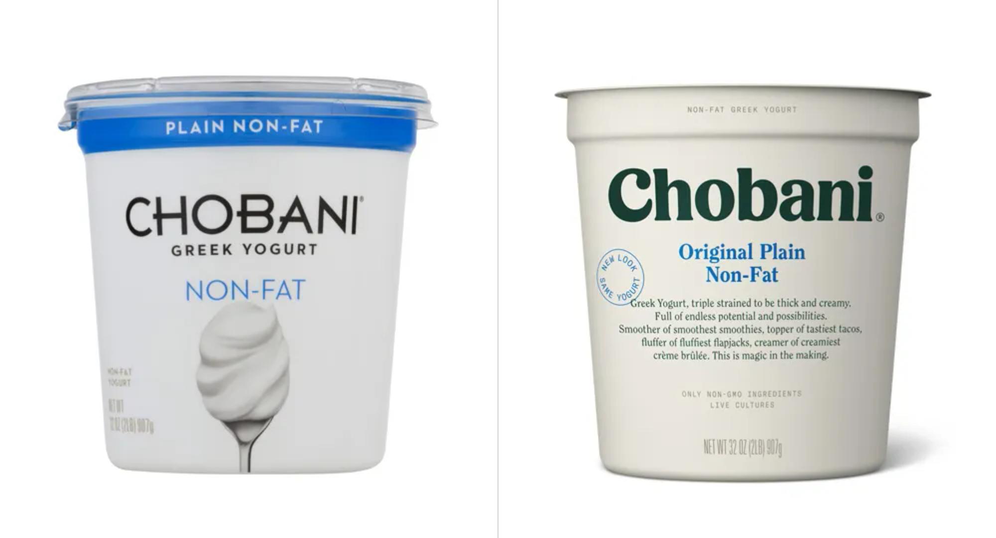 Chobani side by side packaging updates
