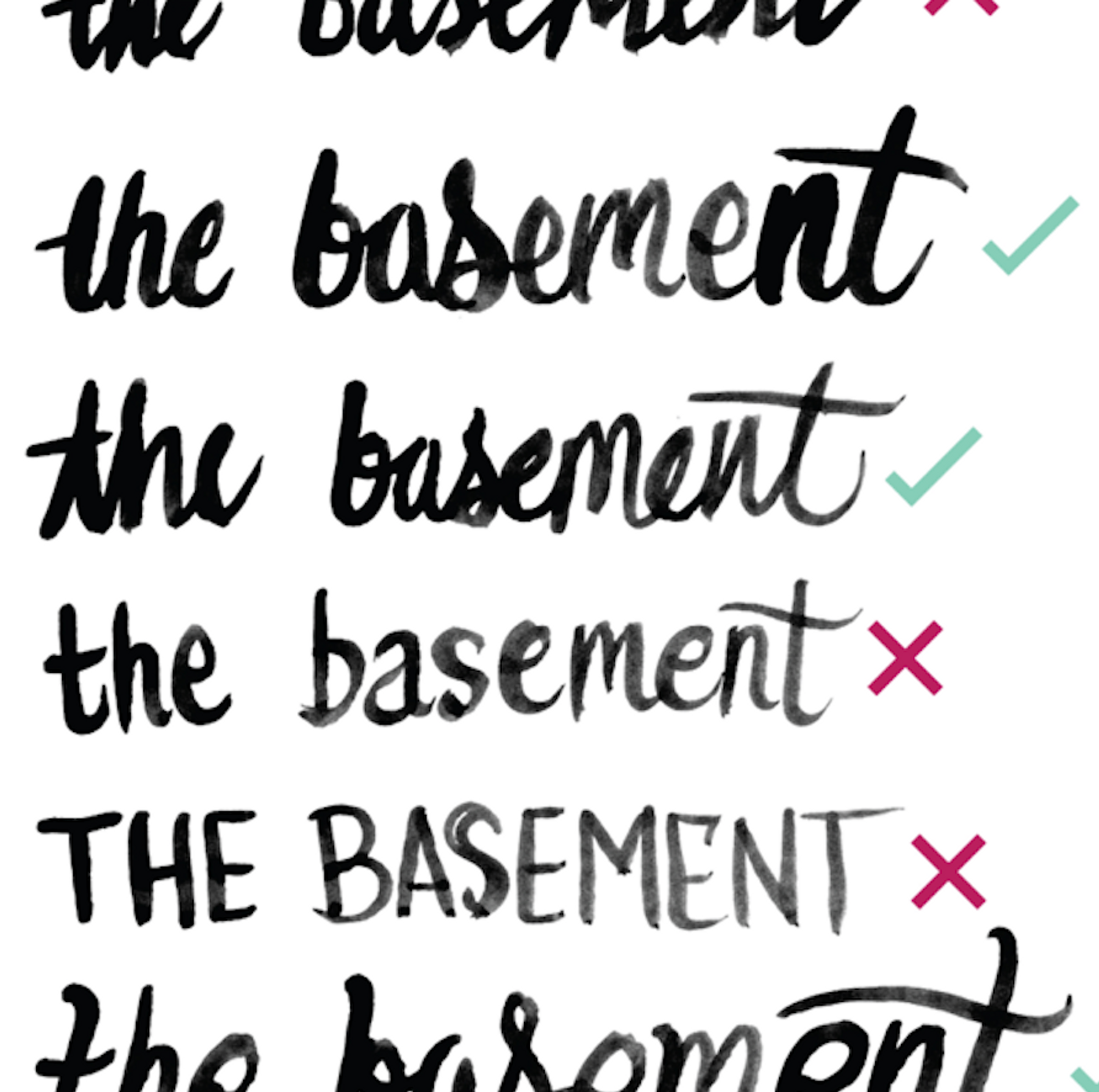 The Basement custom lettering