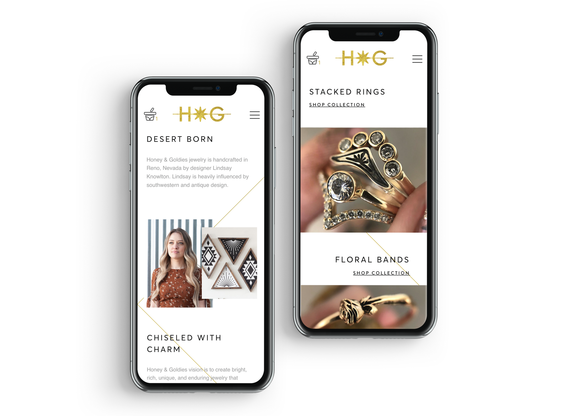 Honey and goldies website on mobile iPhone