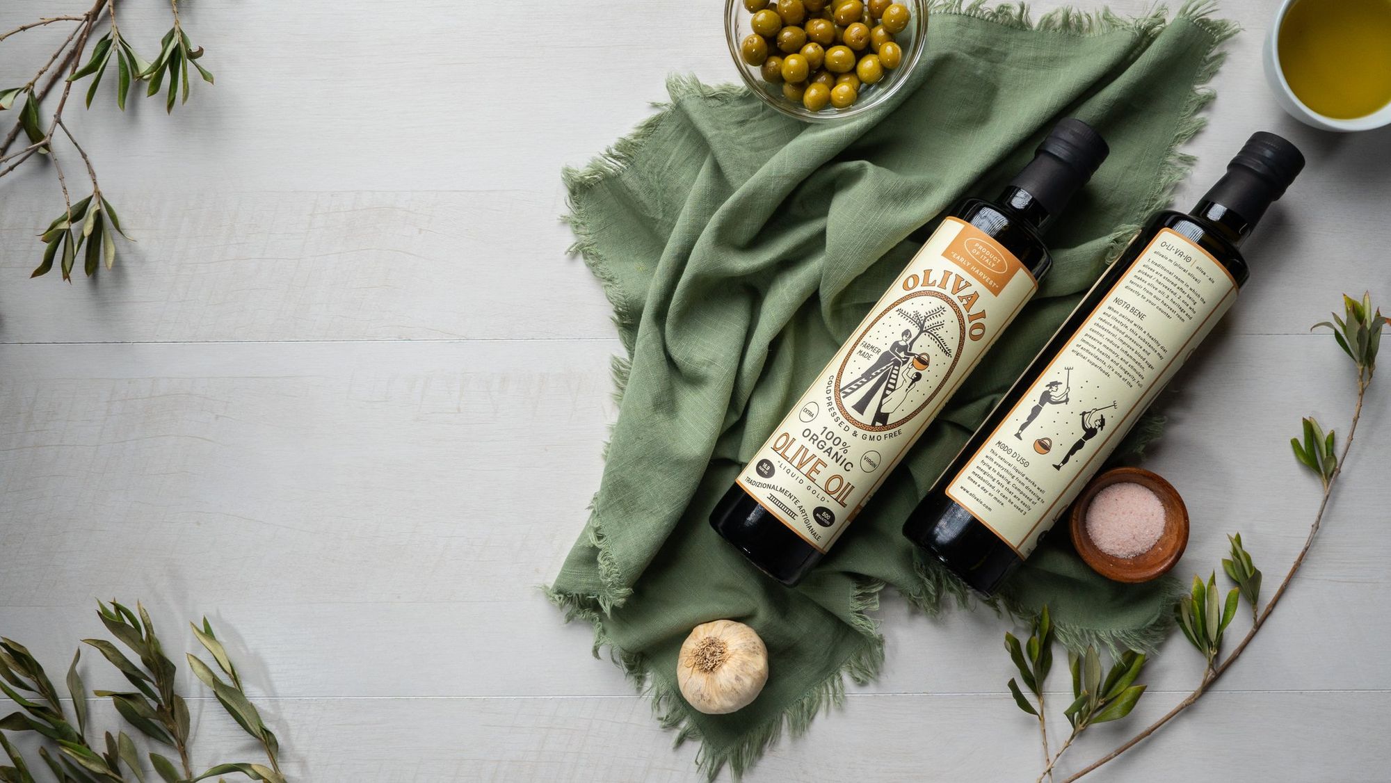 Olivaio Olive Oil Illustration Label