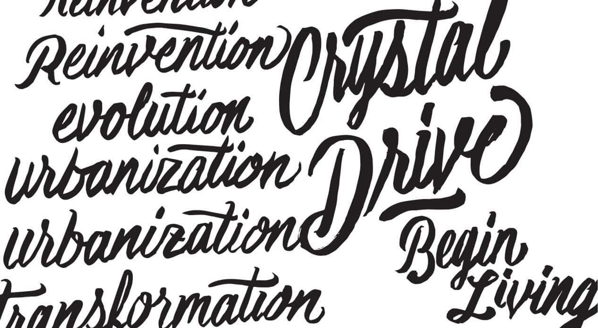 ICRAVE / Crystal Drive custom lettering