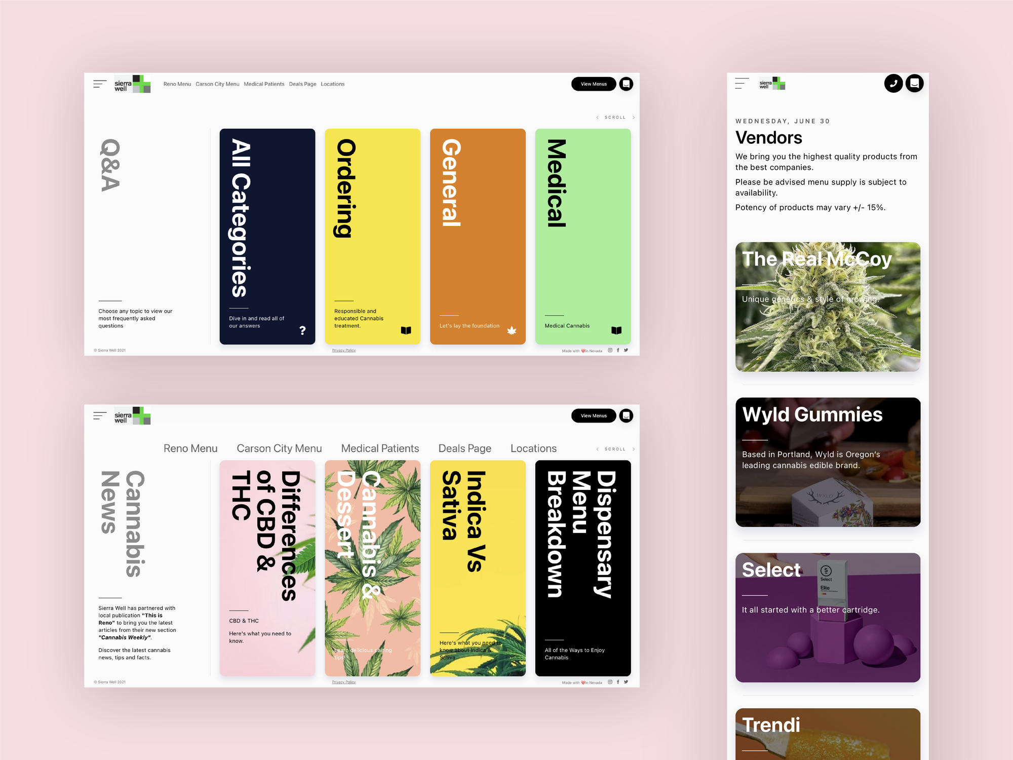 Web Screens Pink Background