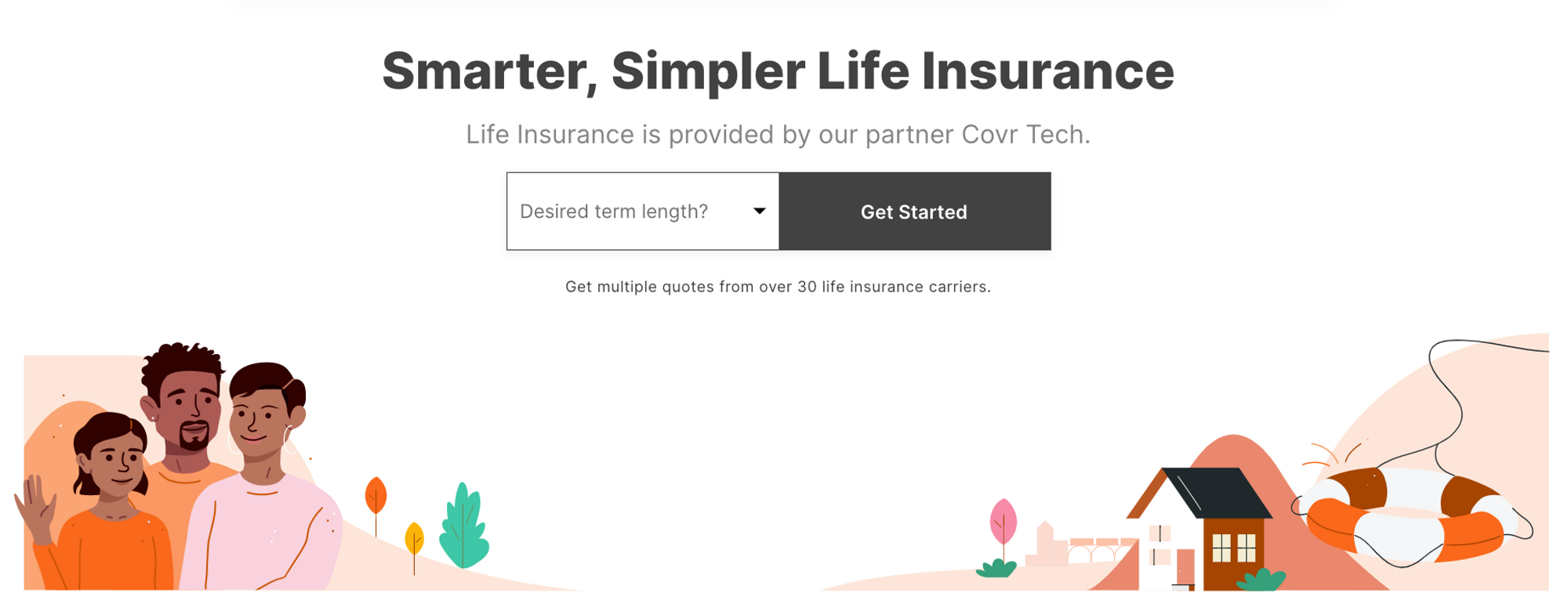 Covered web layout with illustrations