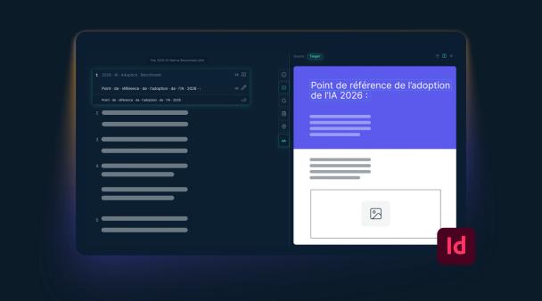 In-Context Preview rendering a translated InDesign (IDML) file in its original layout, with the French target text shown beside the source