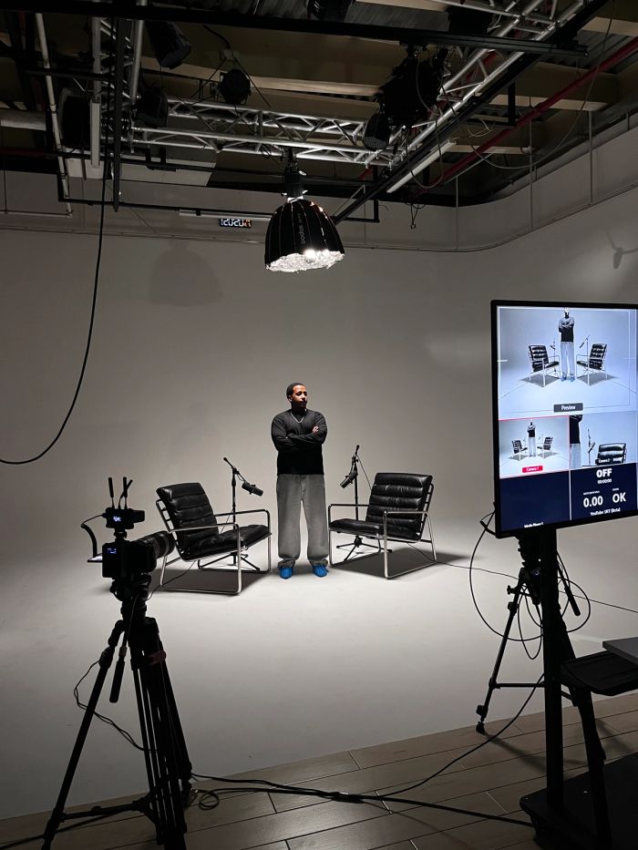 Behind the scenes in the studio