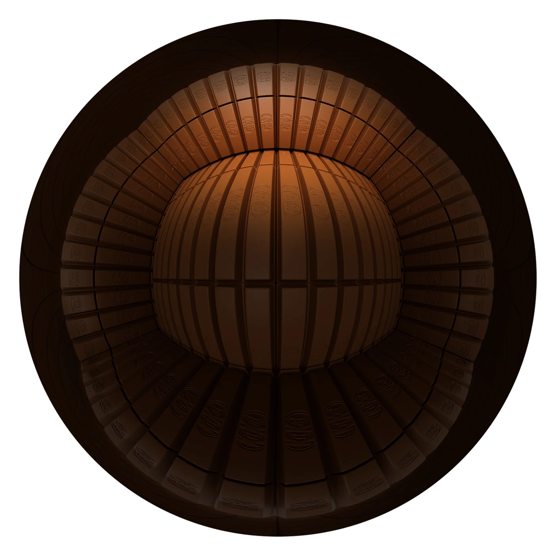 Spherical 360° VR space rendered from chocolate bars