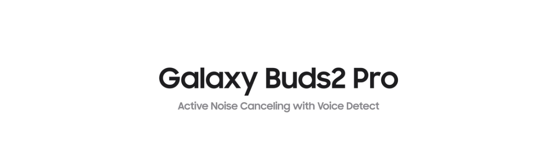 Galaxy Buds2 Pro ANC 광고 — 제품 로고타입 와이드 배너 이미지