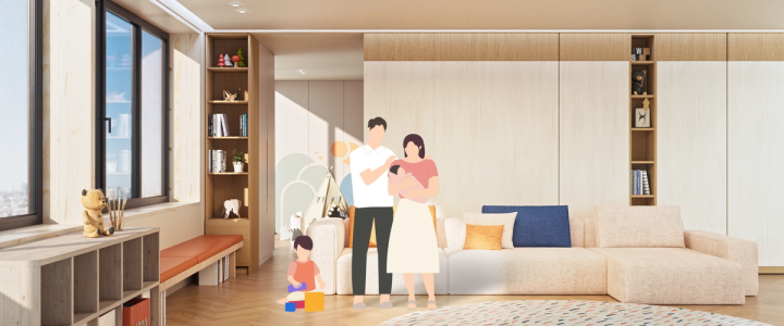 RAEMIAN THE NEXT HOME — 인필 시스템으로 자유롭게 변형되는 주거 공간 CGI 장면