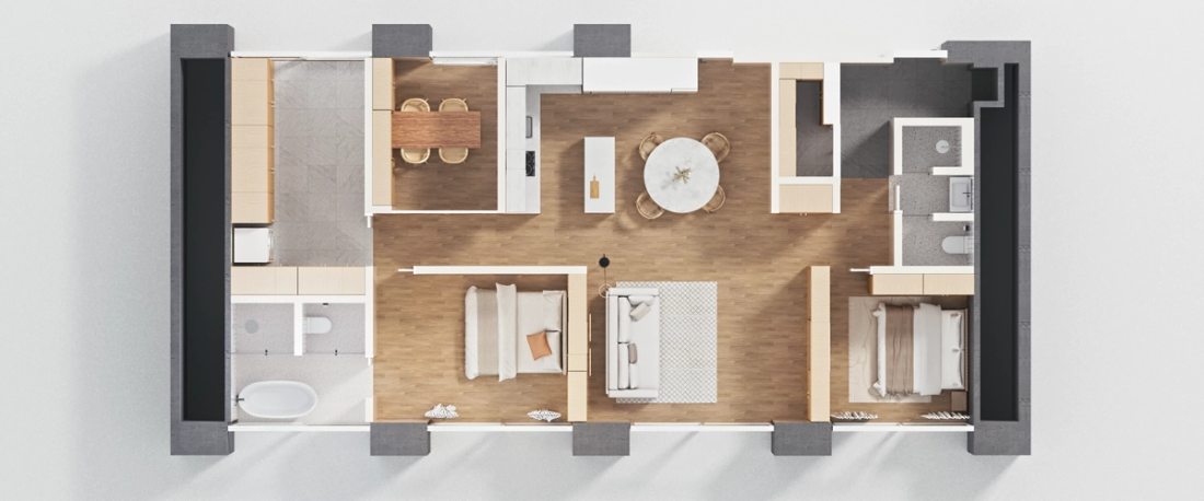 RAEMIAN THE NEXT HOME — 홈 플랫폼 기반의 미래형 아파트 생활공간 CGI 렌더링