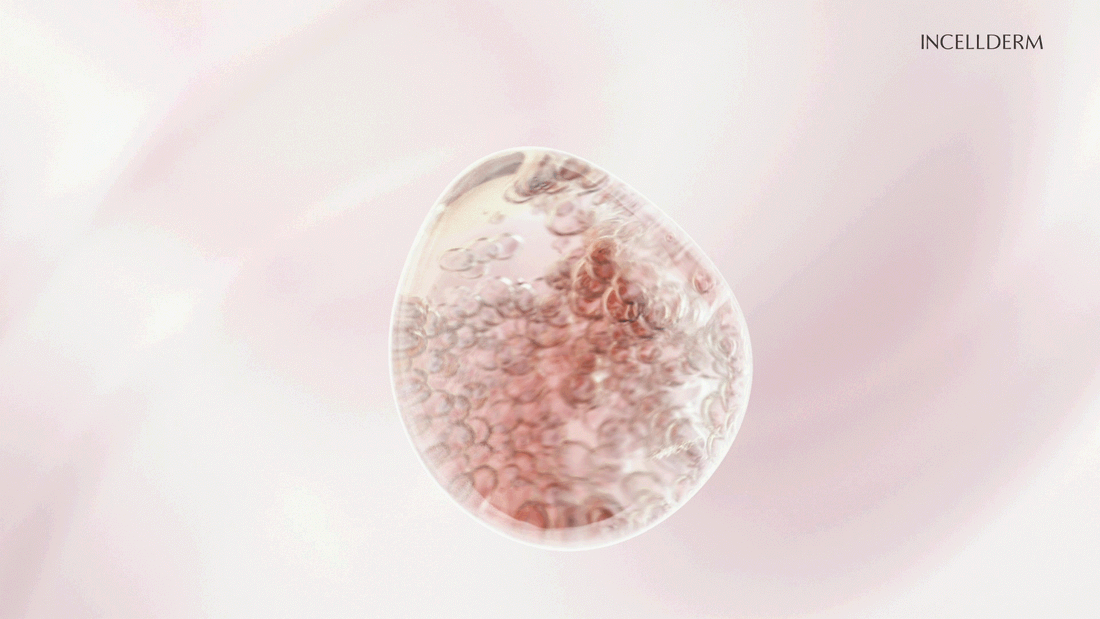 INCELLDERM RADIANSOME™ 100 프로모션 영상 — 파티클 애니메이션과 제품 CGI 오프닝 시퀀스