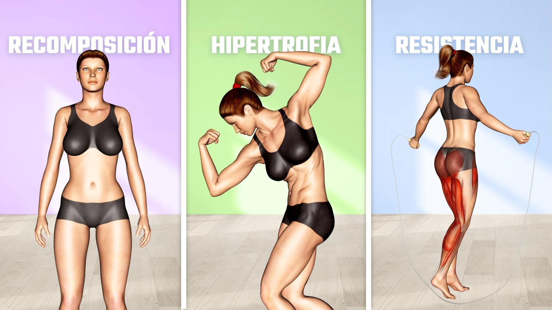 Define tus objetivos: Recomposición corporal, hipertrofia, resistencia
