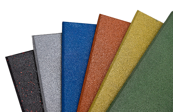 Versatilidad de uso de las losetas de caucho en diferentes colores