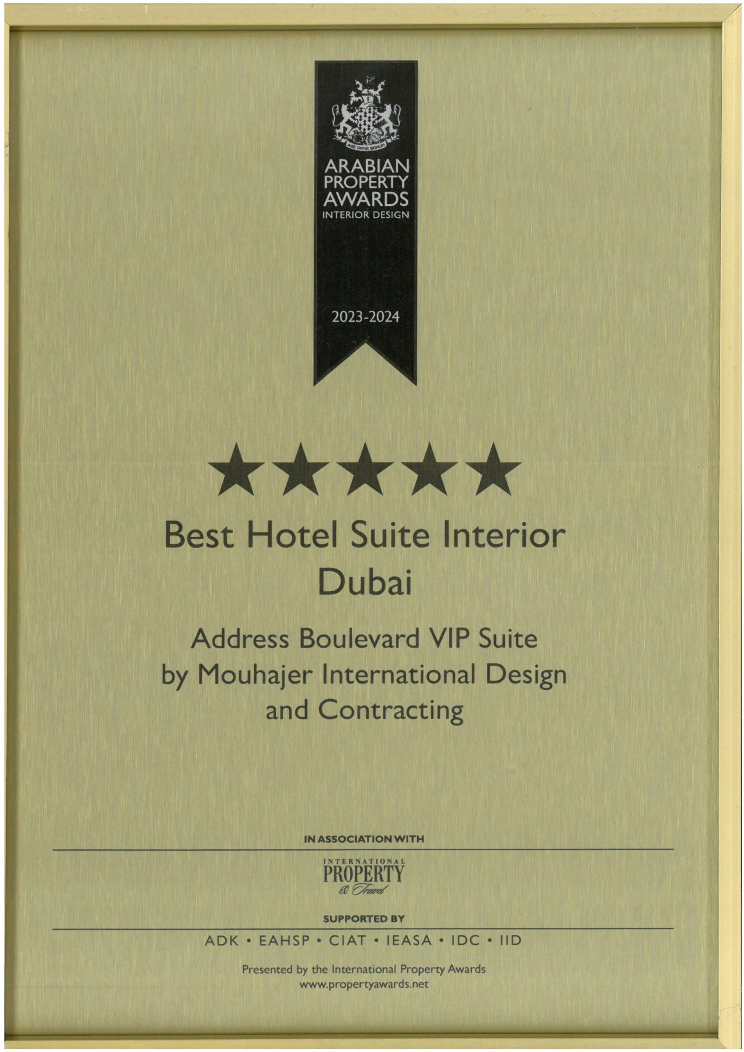 Best Hotel Suite Interior Dubai