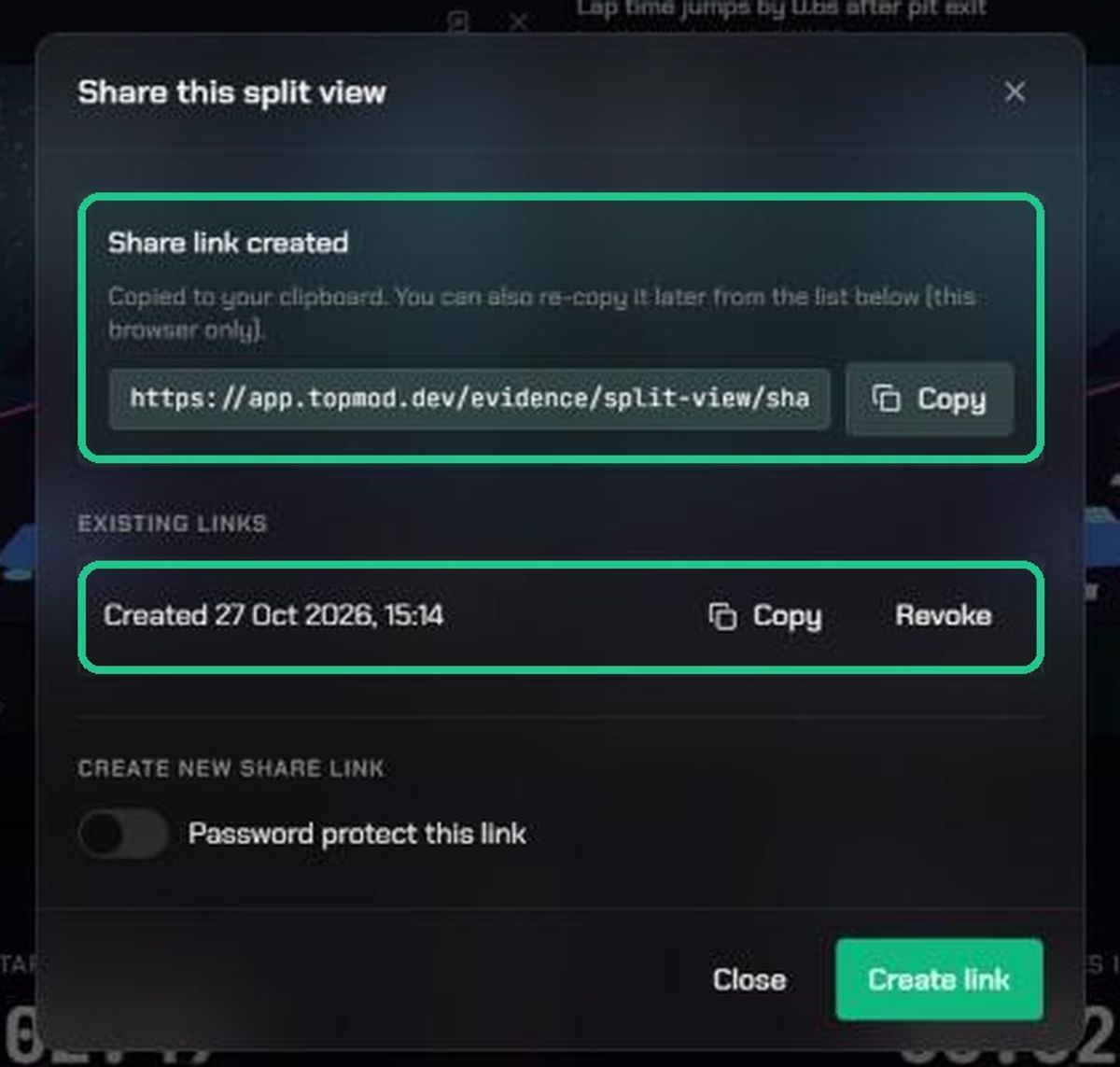 The Share this split view window