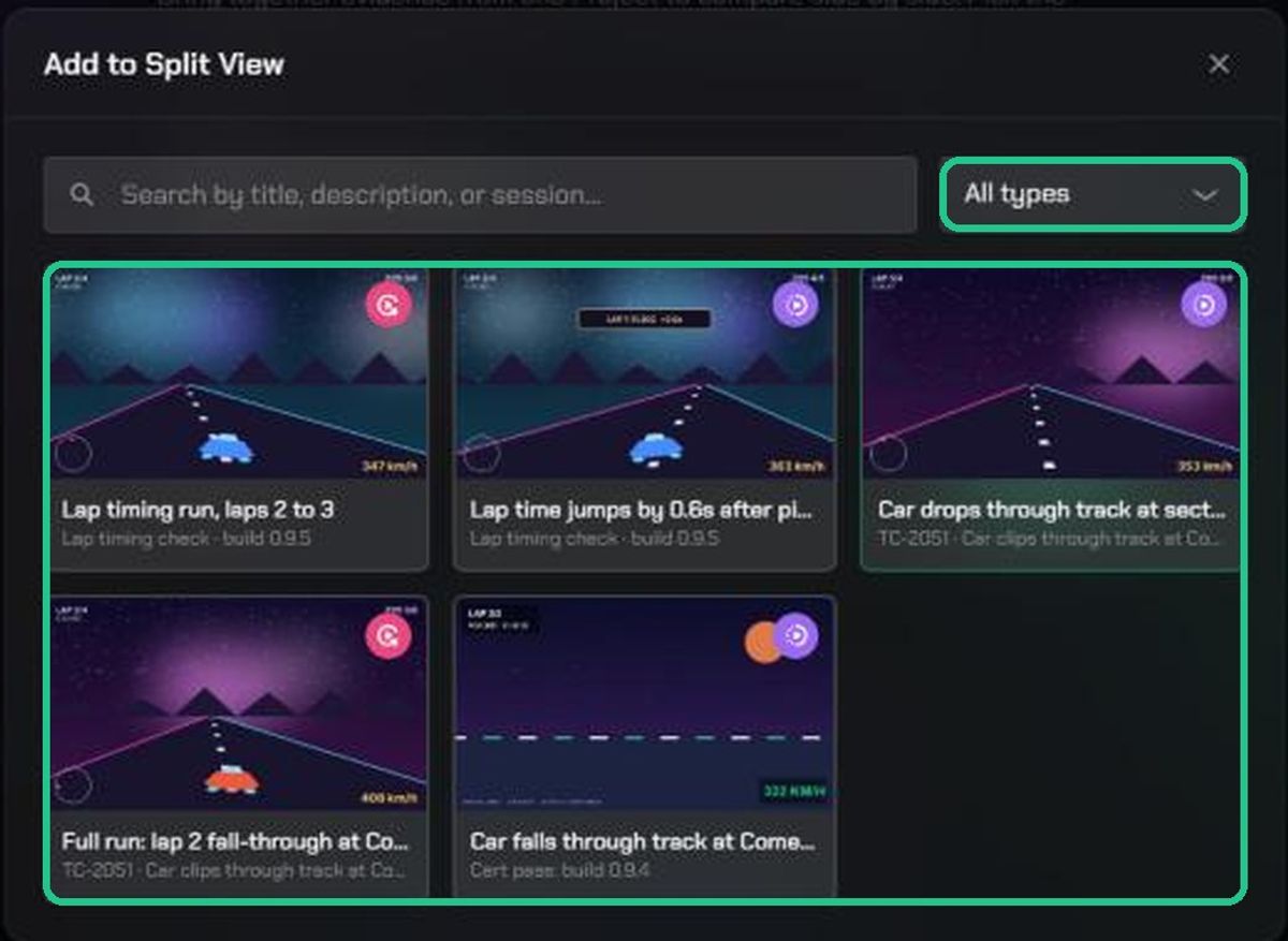 The Add to Split View window