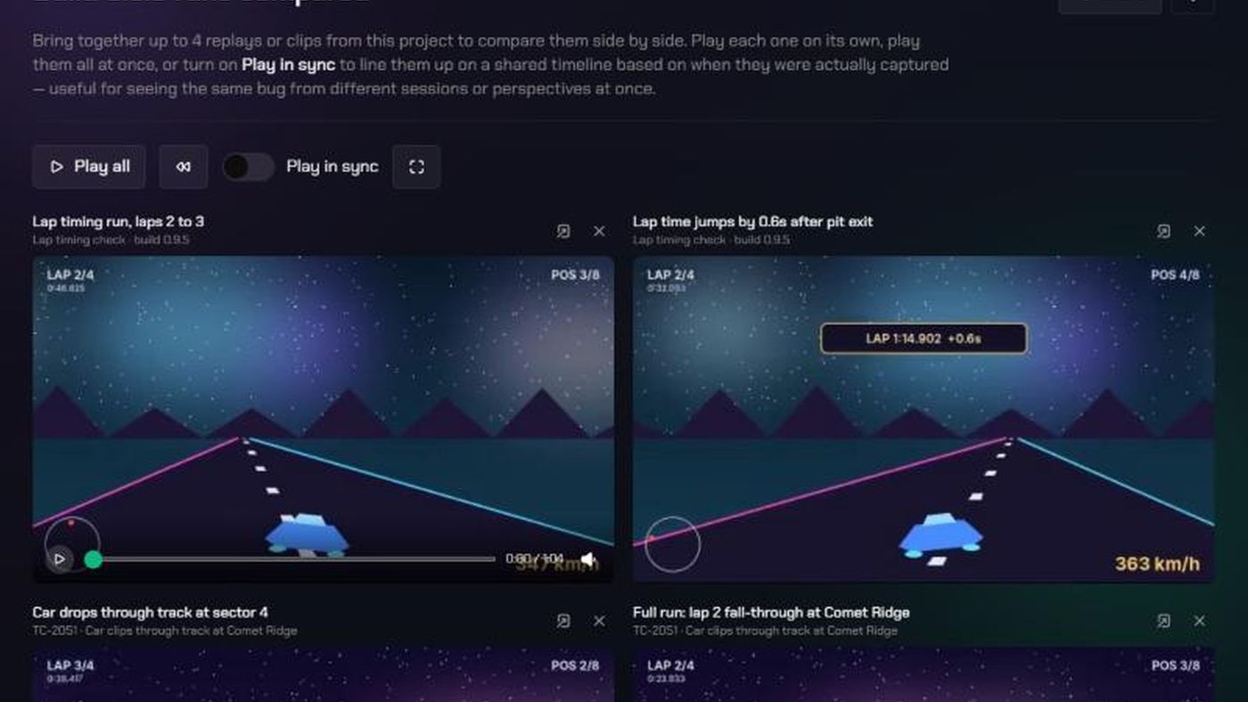 A Split View comparing four videos side by side.