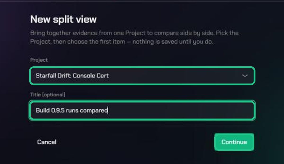 The New split view form