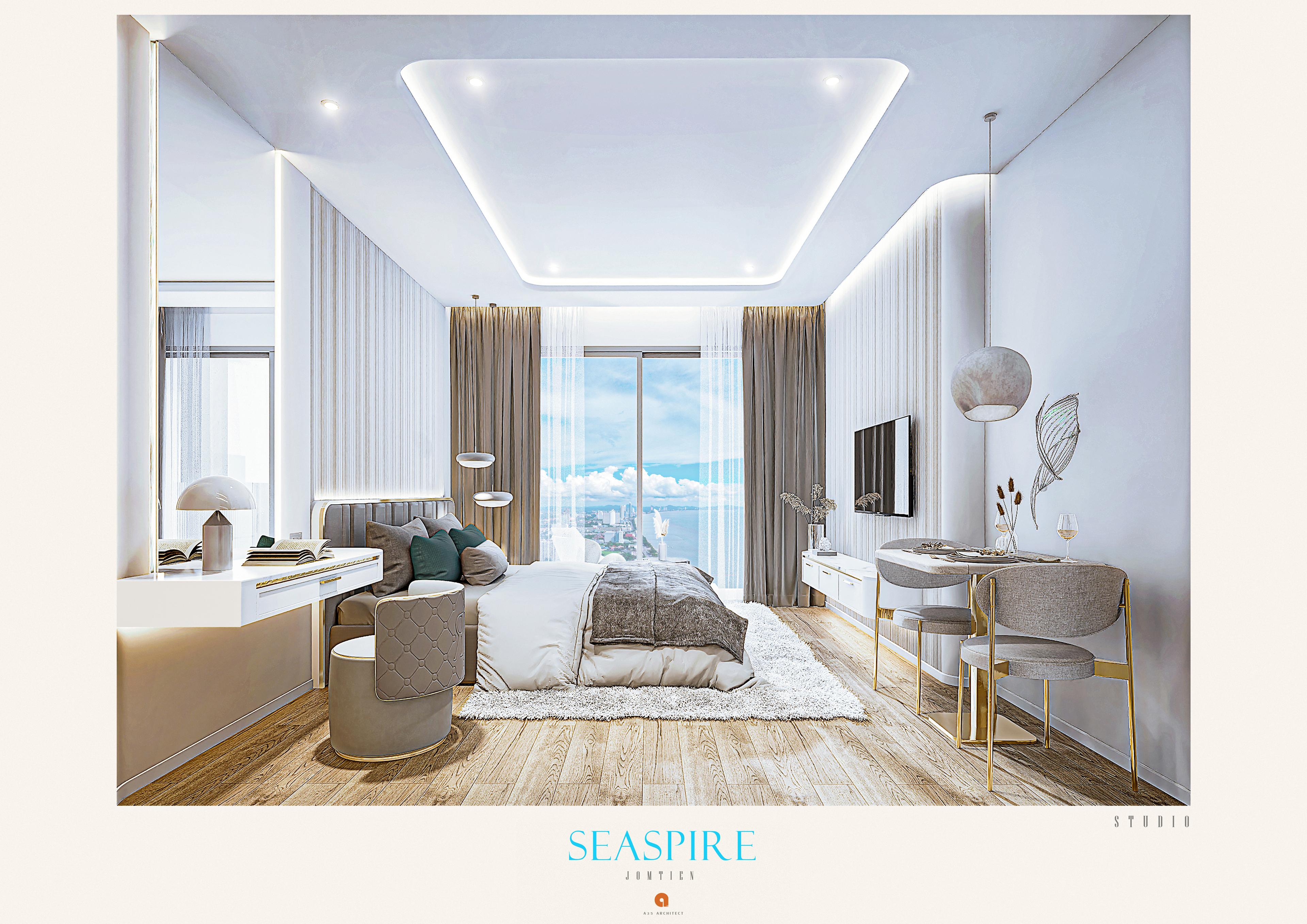 Seaspire Jomtien — Студио с гледка към Сатахип, 30.80 кв.м — Jomtien, Патая — 2