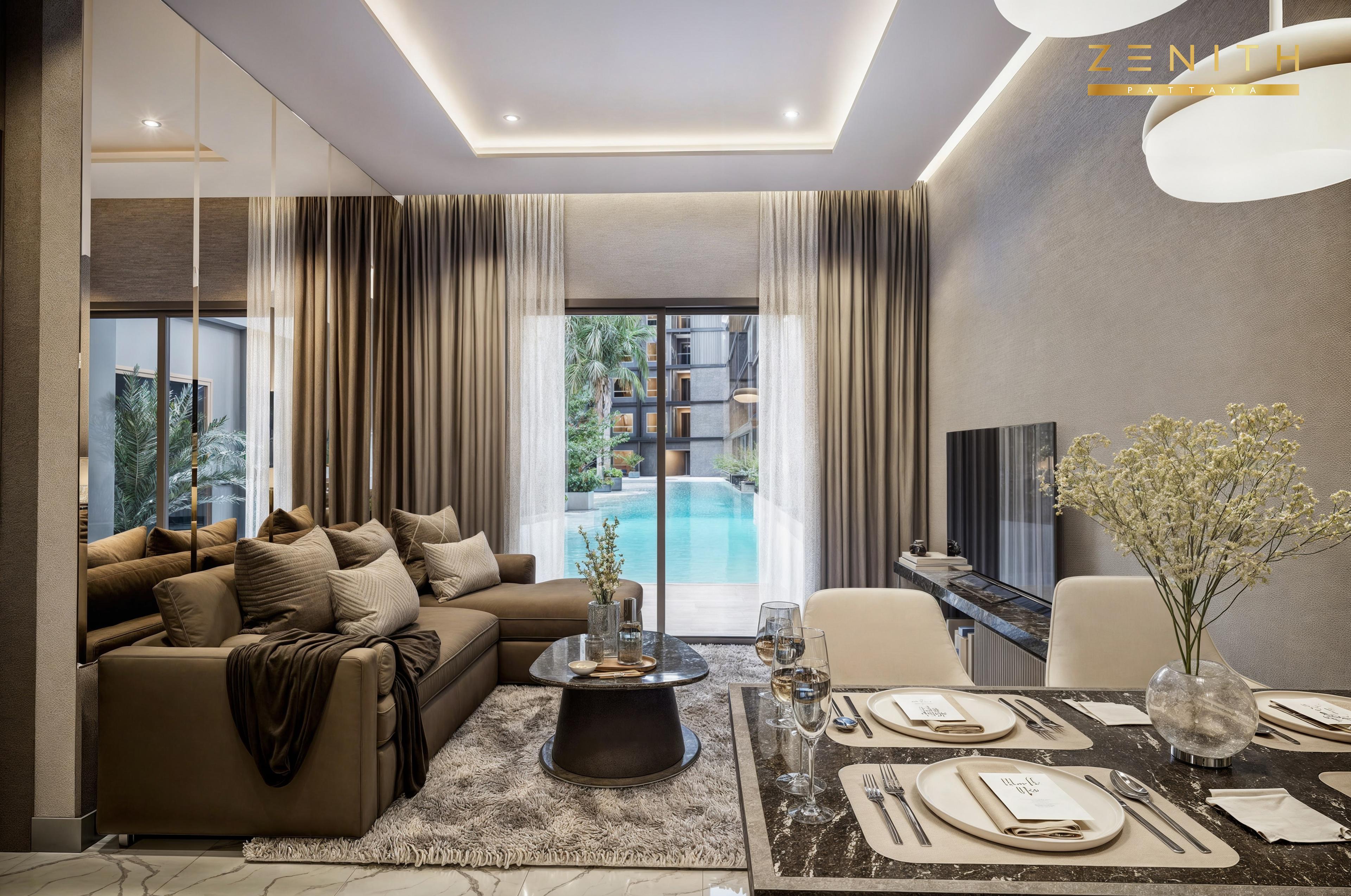 Zenith Pattaya — Edificio A, Bilocale con Vista Città — Jomtien, Pattaya — 3