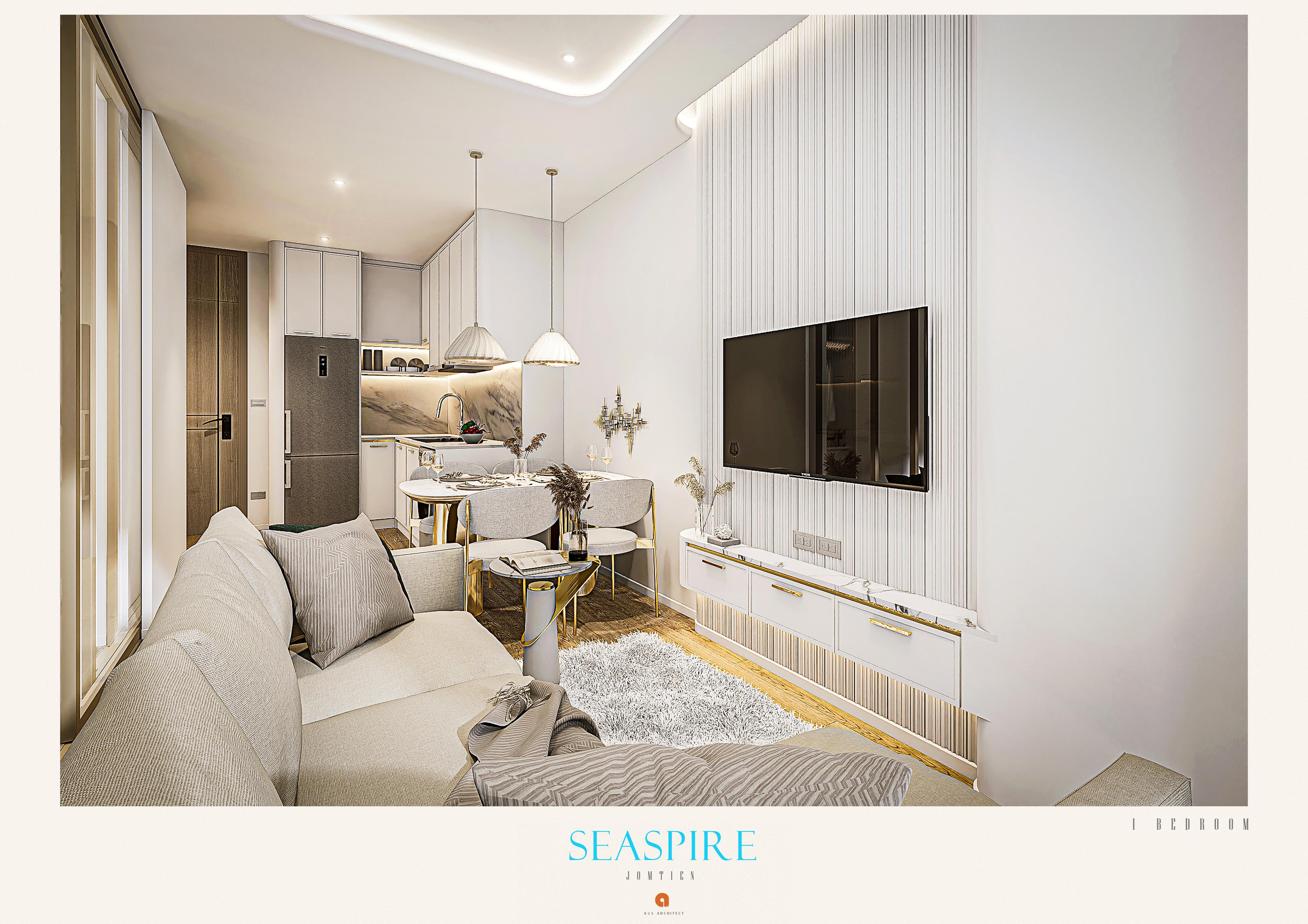 Seaspire Jomtien — 1 Værelses Lejlighed med Havudsigt, 49,70 m² — Jomtien, Pattaya — 2