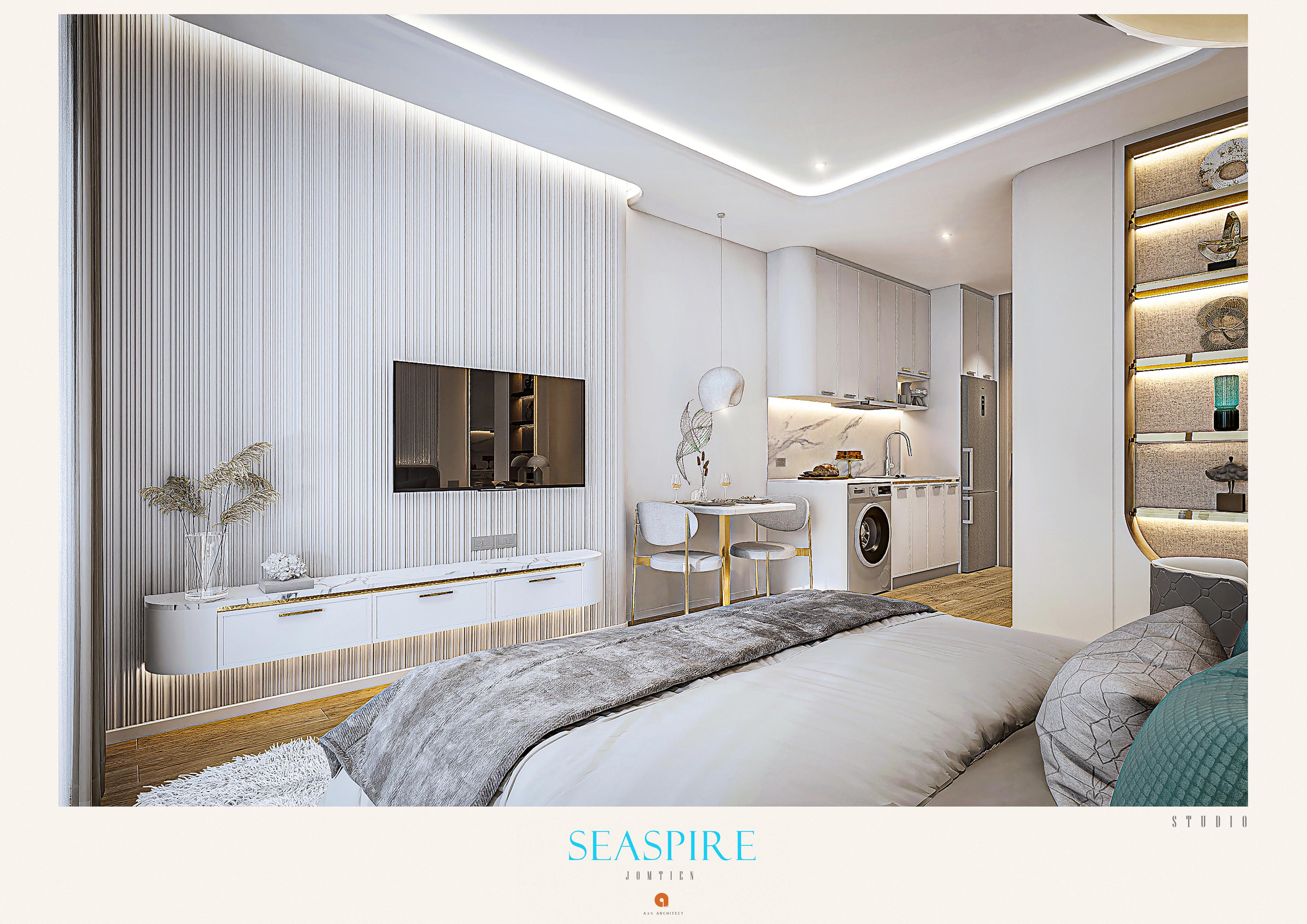 Seaspire Jomtien — Студио с гледка към Сатахип, 30.80 кв.м — Jomtien, Патая — 3