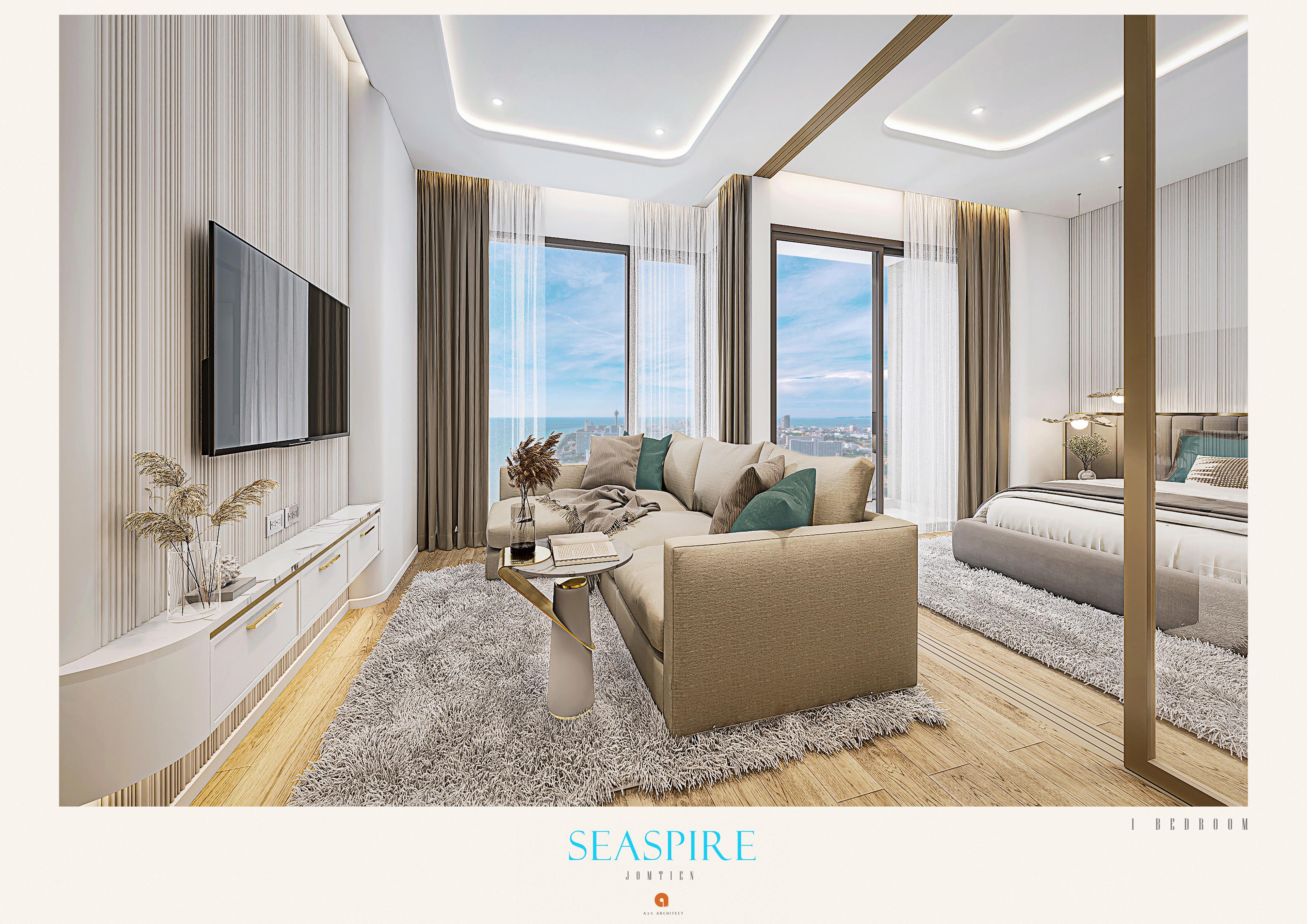 Seaspire Jomtien — Monolocale con Vista su Sattahip, 42,90 mq — Jomtien, Pattaya