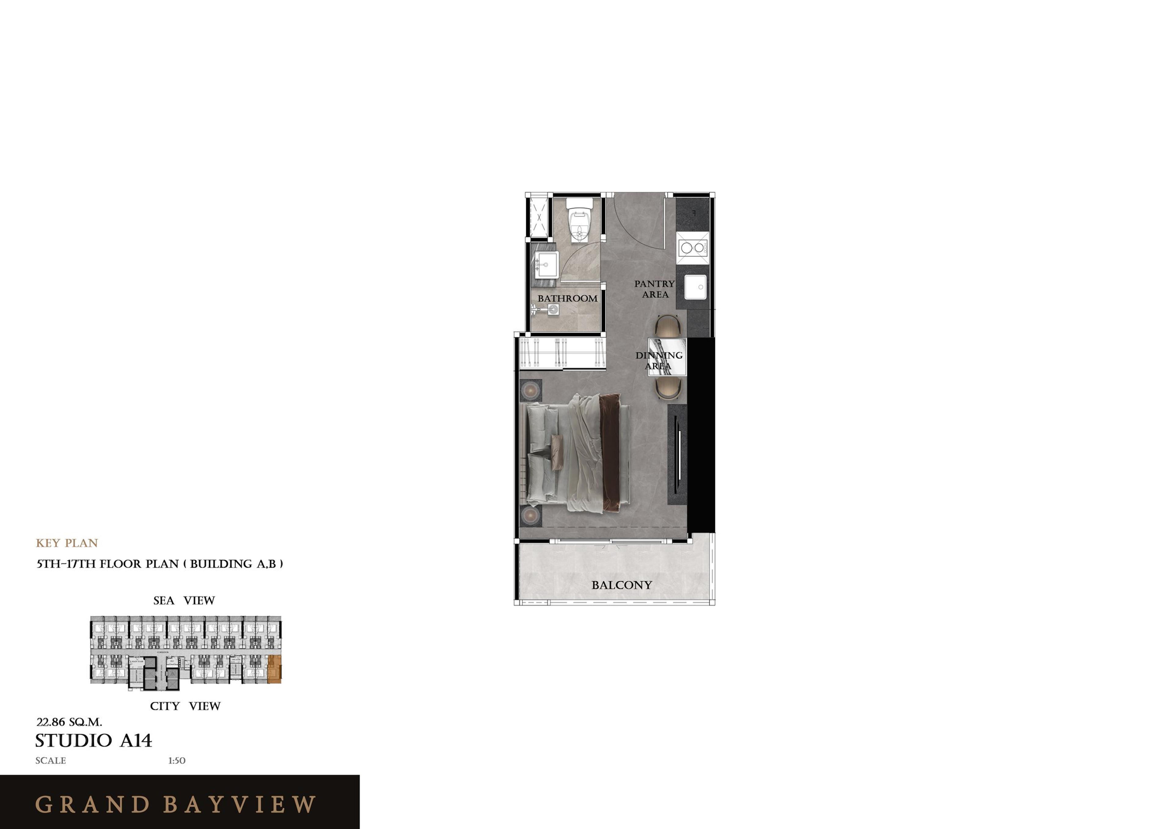 Grand View Bay Studio 26 m² — Byudsigt — Central Pattaya, Pattaya — 3